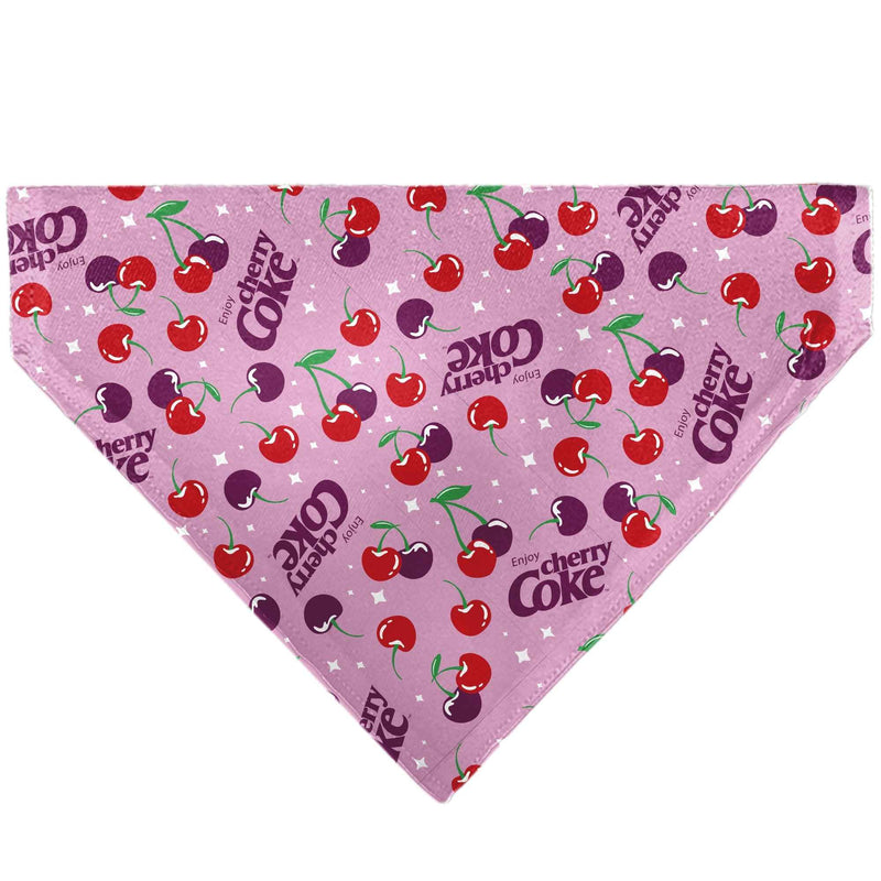 Buckle-Down Cherry COKE Cherries and Logo Scattered Pink Over-the-Collar Dog Bandana