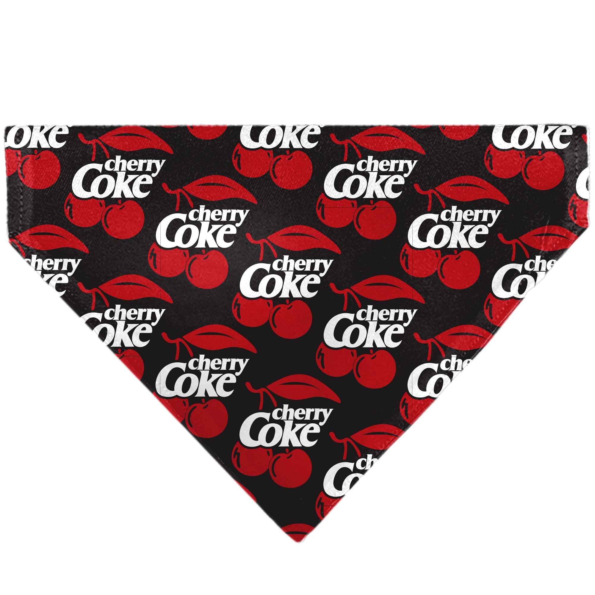 Buckle-Down Cherry COKE and Cherries Logo Collage Black/Red/White Over-the-Collar Dog Bandana