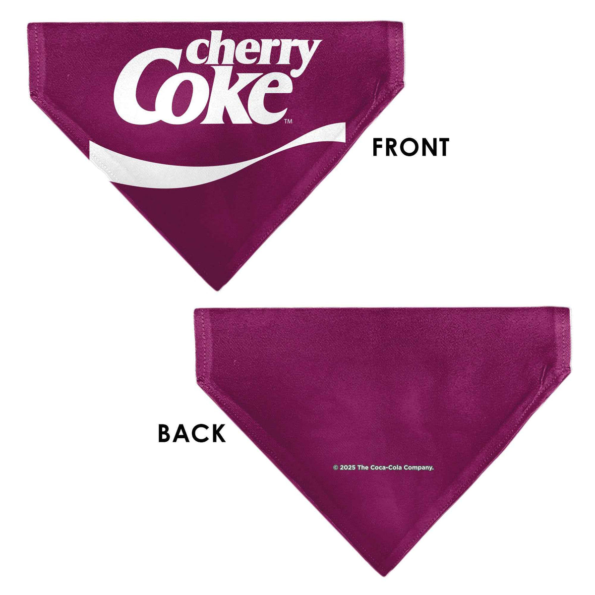 Pet Bandana - CHERRY COKE Wave Logo Burgundy/White