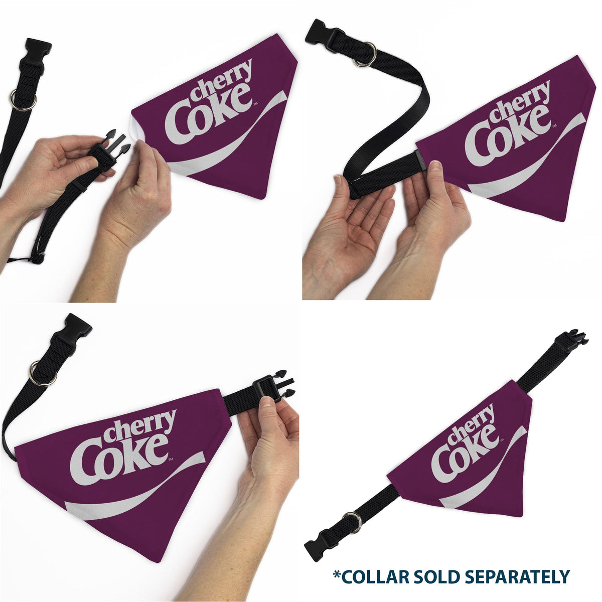 Pet Bandana - CHERRY COKE Wave Logo Burgundy/White | HT Animal Supply