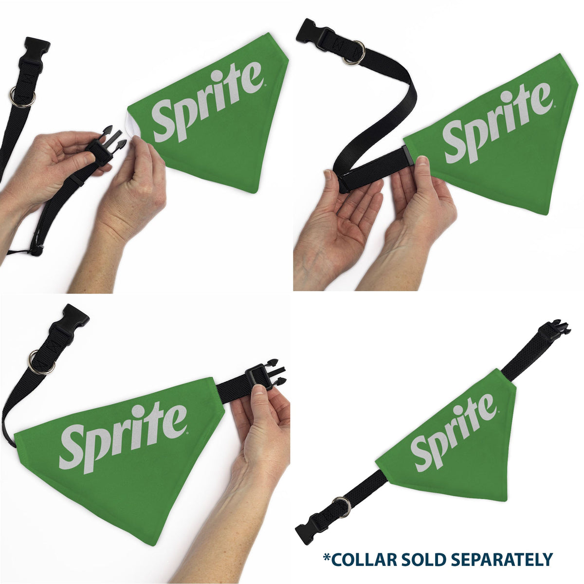 Pet Bandana - SPRITE Text Logo Green/White | HT Animal Supply