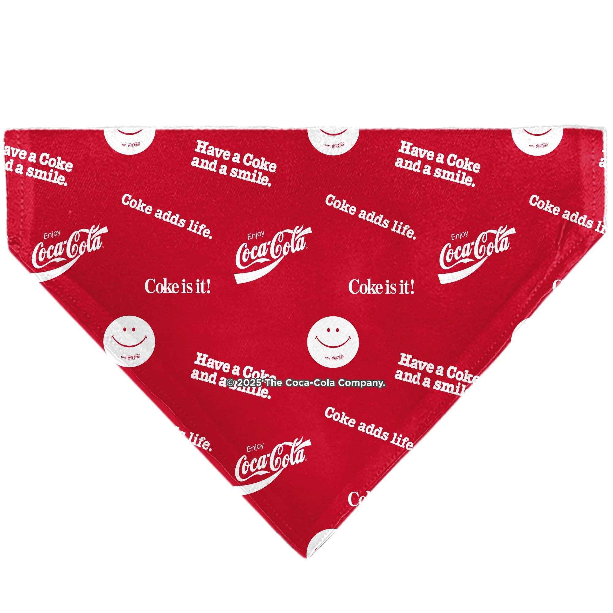 Pet Bandana - COCA-COLA Coke Quotes Scattered Red/White