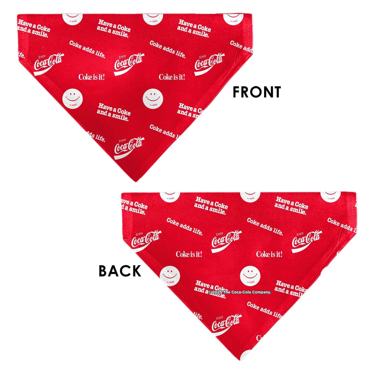 Pet Bandana - COCA-COLA Coke Quotes Scattered Red/White