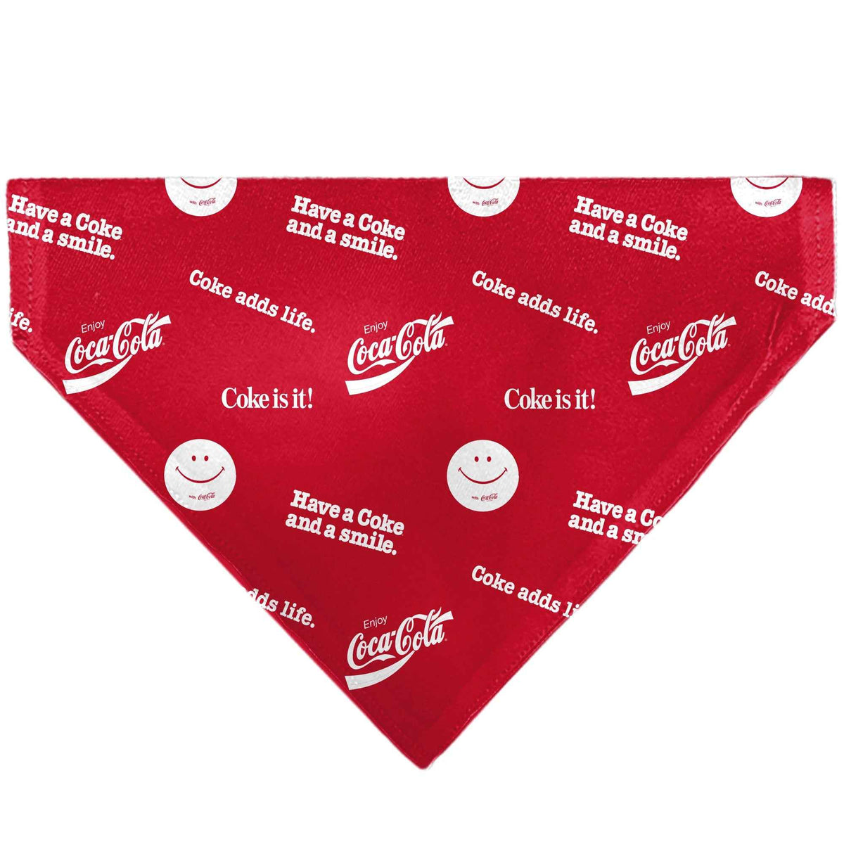Pet Bandana - COCA-COLA Coke Quotes Scattered Red/White