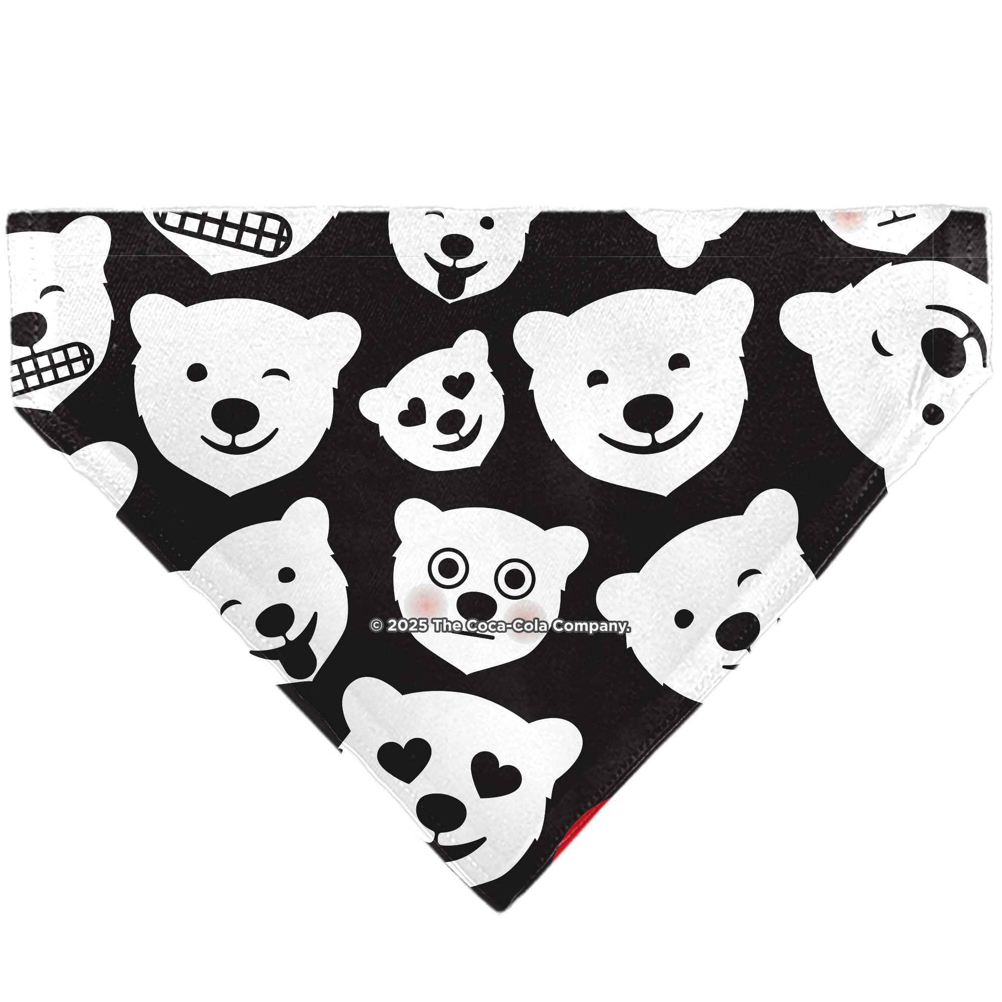 Buckle-Down Coca-Cola Polar Bear Expressions Scattered Black/White Over-the-Collar Dog Bandana
