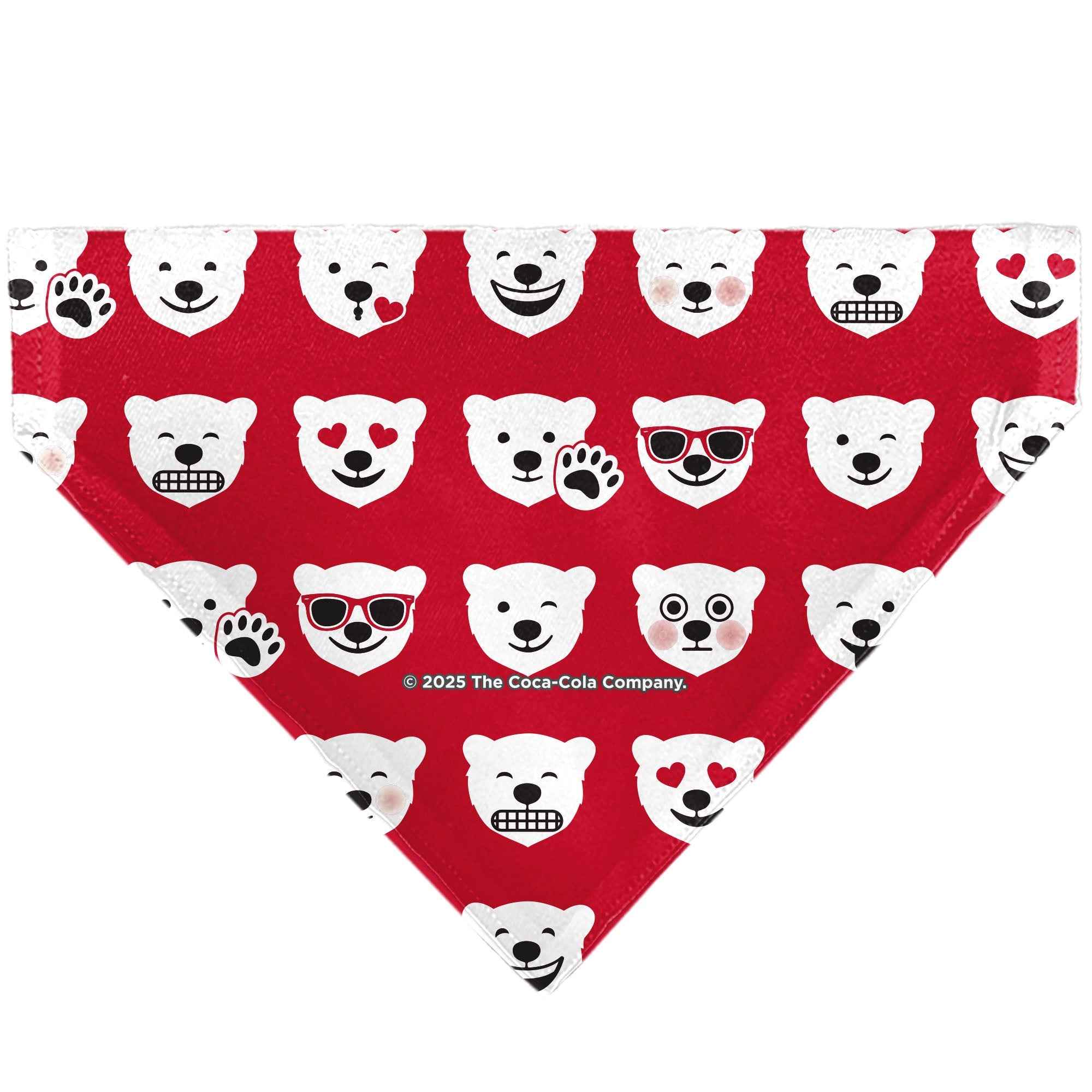Buckle-Down Enjoy Coca-Cola Logo and Polar Bear Expressions Red/White Over-the-Collar Dog Bandana