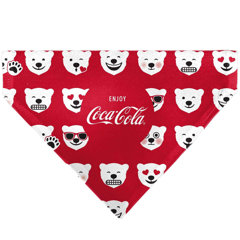 Buckle-Down Enjoy Coca-Cola Logo and Polar Bear Expressions Red/White Over-the-Collar Dog Bandana