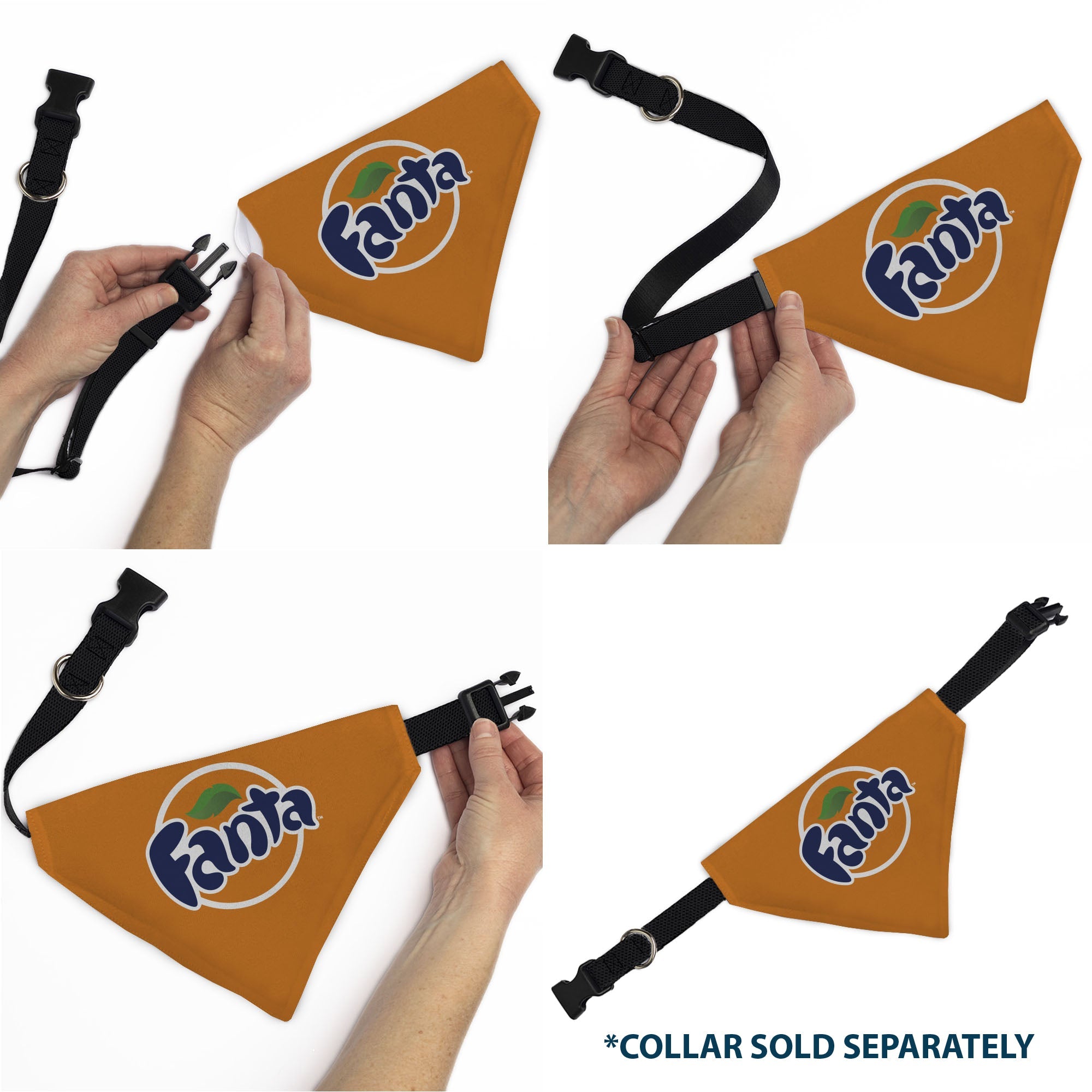 Buckle-Down Fanta Orange Round Logo Orange/White/Blue Over-the-Collar Dog Bandana