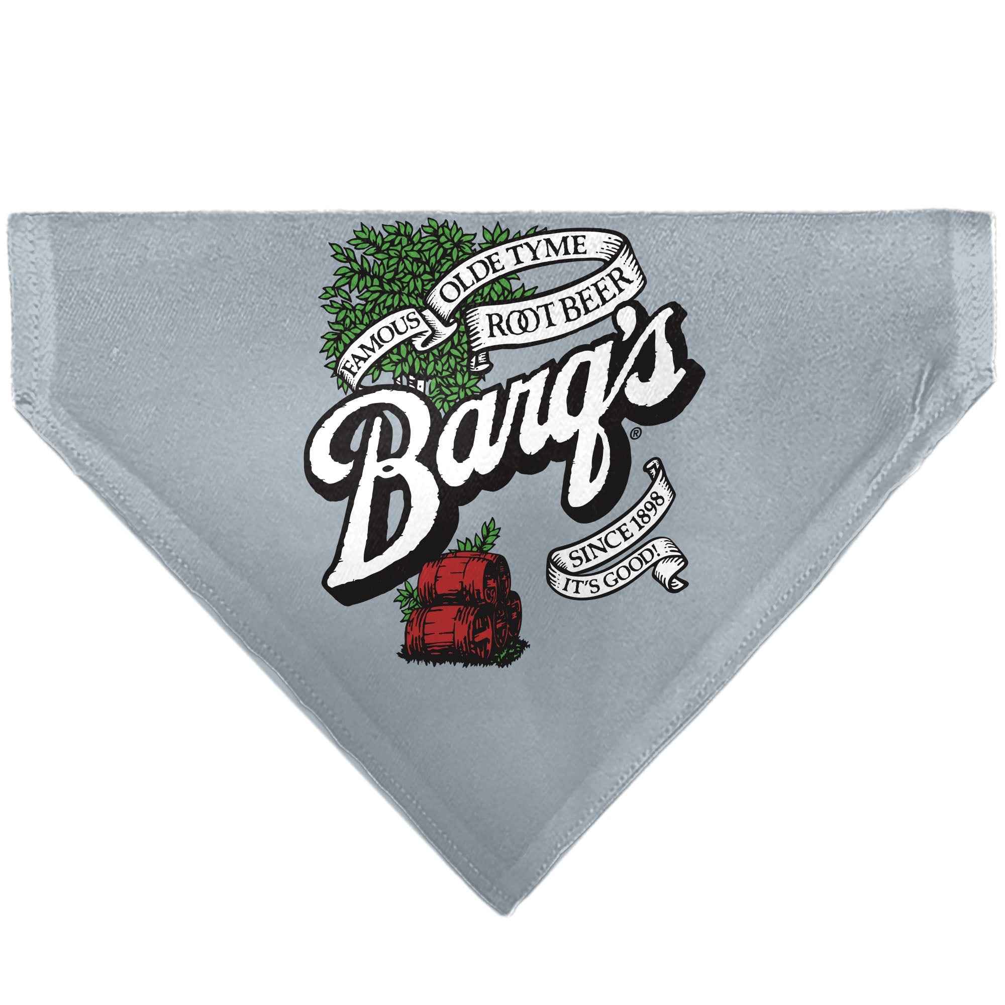 Pet Bandana - BARQS OLD TYME ROOT BEER Barrels Logo Gray