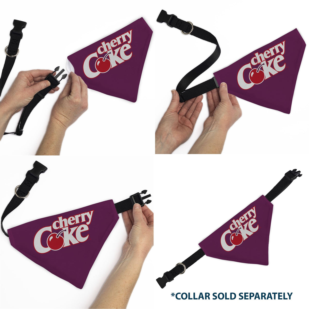 Pet Bandana - CHERRY COKE Cherry Logo Burgundy/Red/White | HT Animal Supply