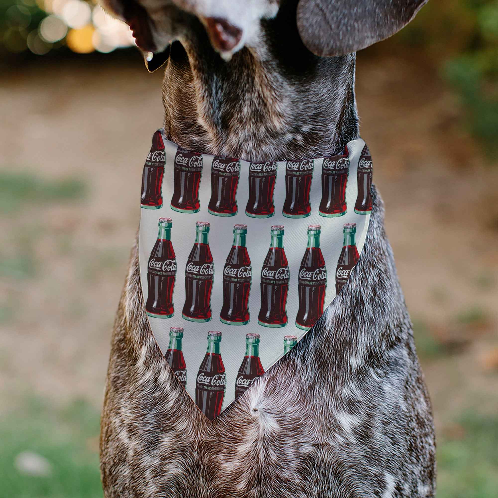 Pet Bandana - Coca-Cola Glass Bottles Collage White