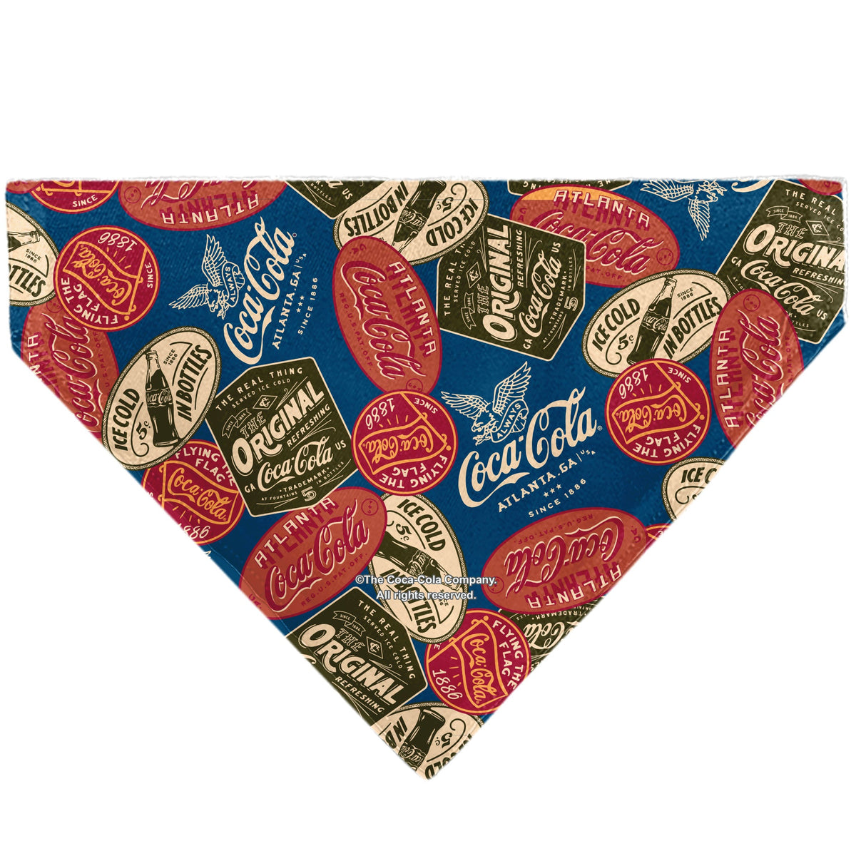 Pet Bandana - Classic COCA-COLA Badges Collage Blue | HT Animal Supply