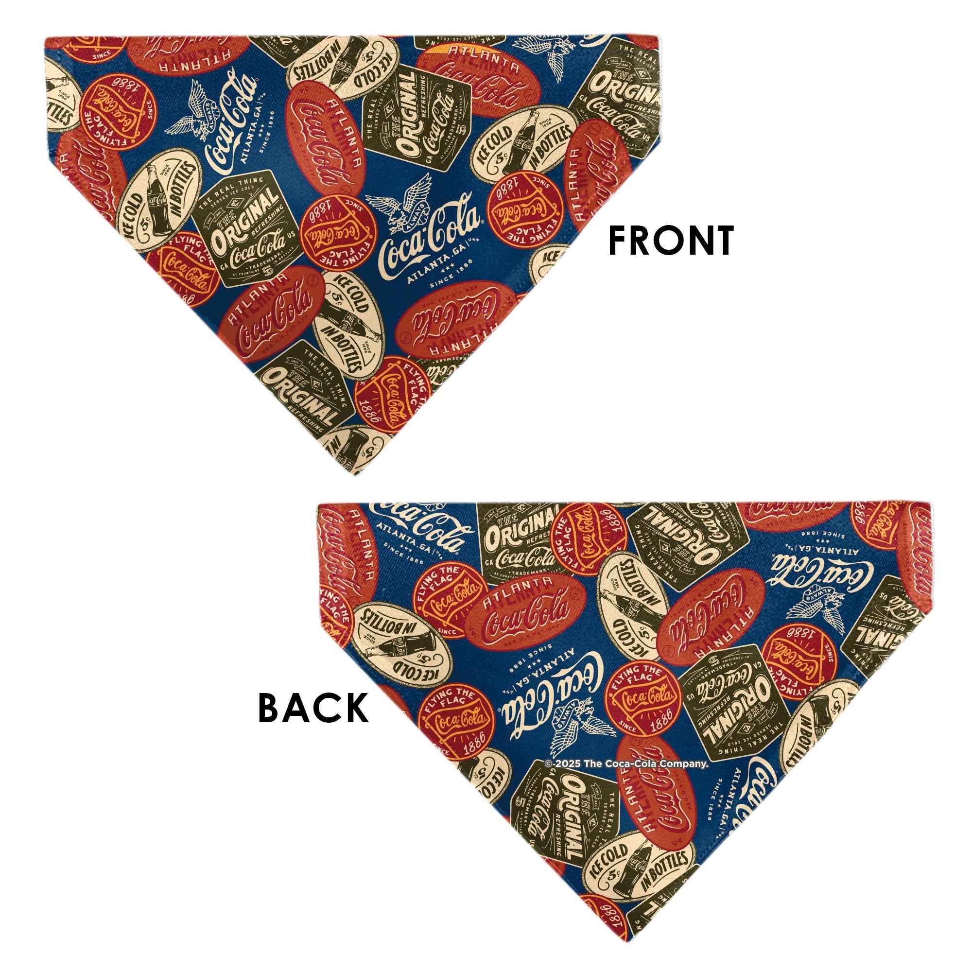 Pet Bandana - Classic COCA-COLA Badges Collage Blue
