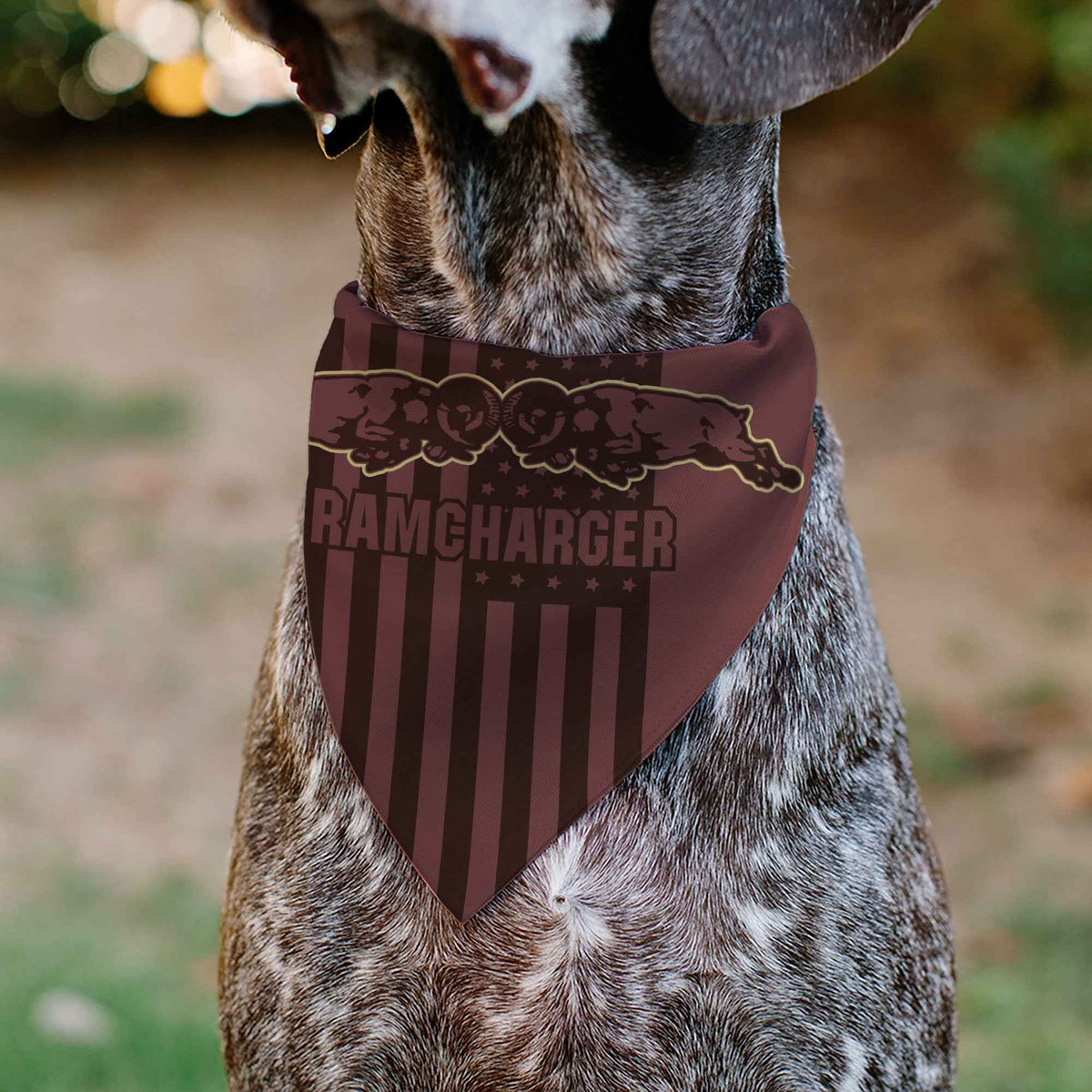Pet Bandana - RAM CHARGER Americana Browns/Black
