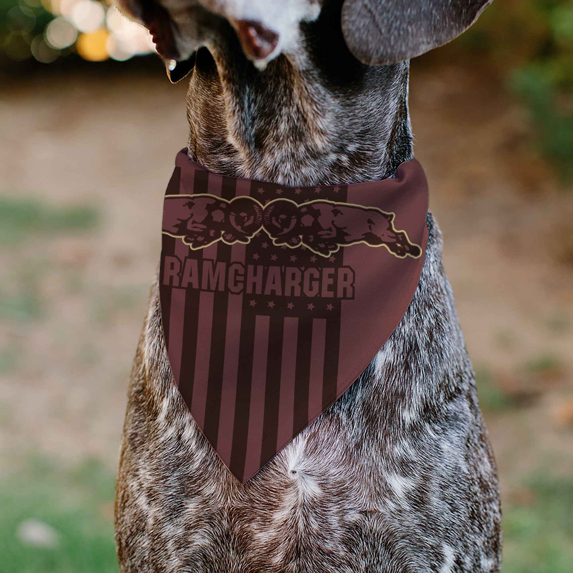 Pet Bandana - RAM CHARGER Americana Browns/Black