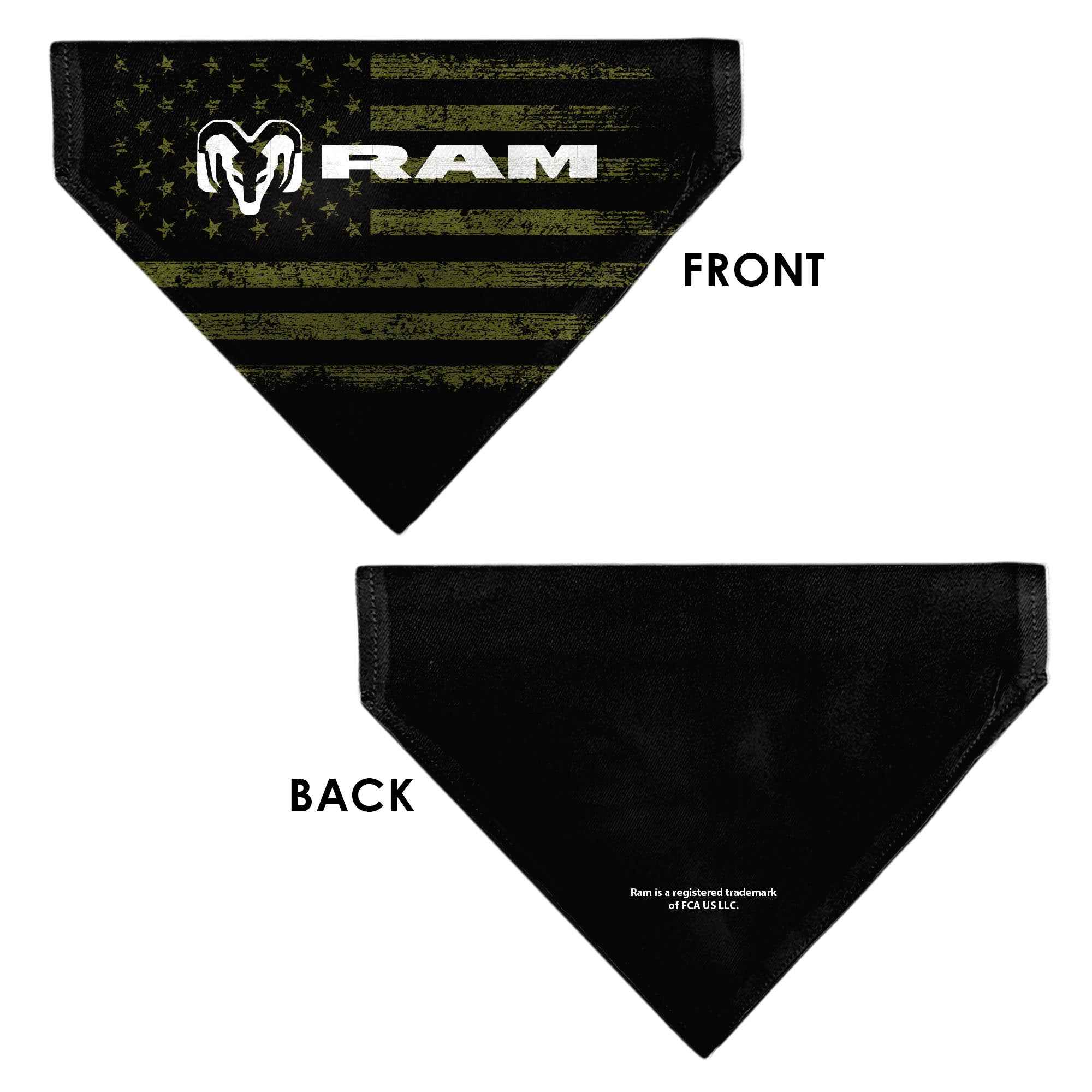 Buckle-Down RAM Americana Stars and Stripes Weathered Black/Brown/White Over-the-Collar Dog Bandana