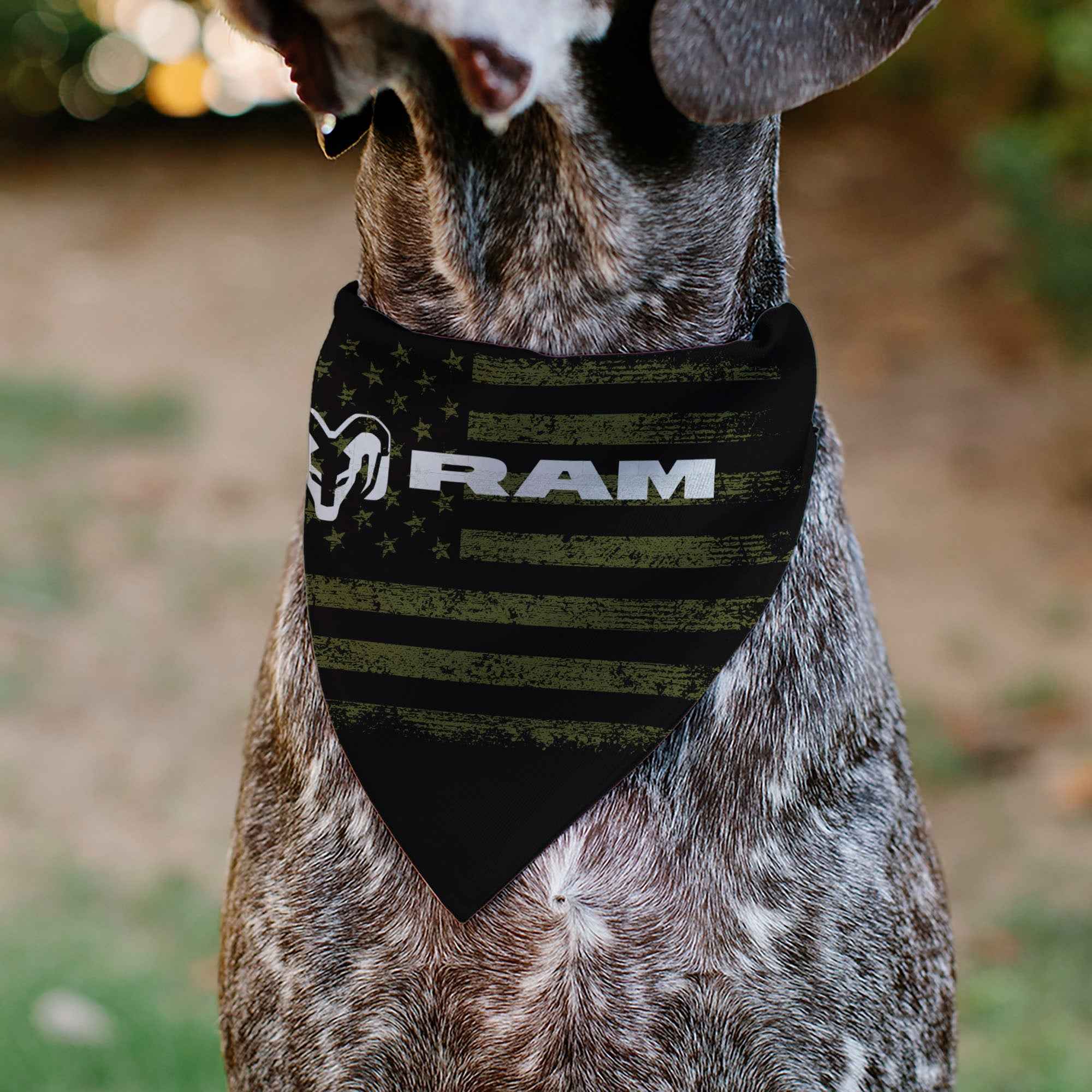 Buckle-Down RAM Americana Stars and Stripes Weathered Black/Brown/White Over-the-Collar Dog Bandana