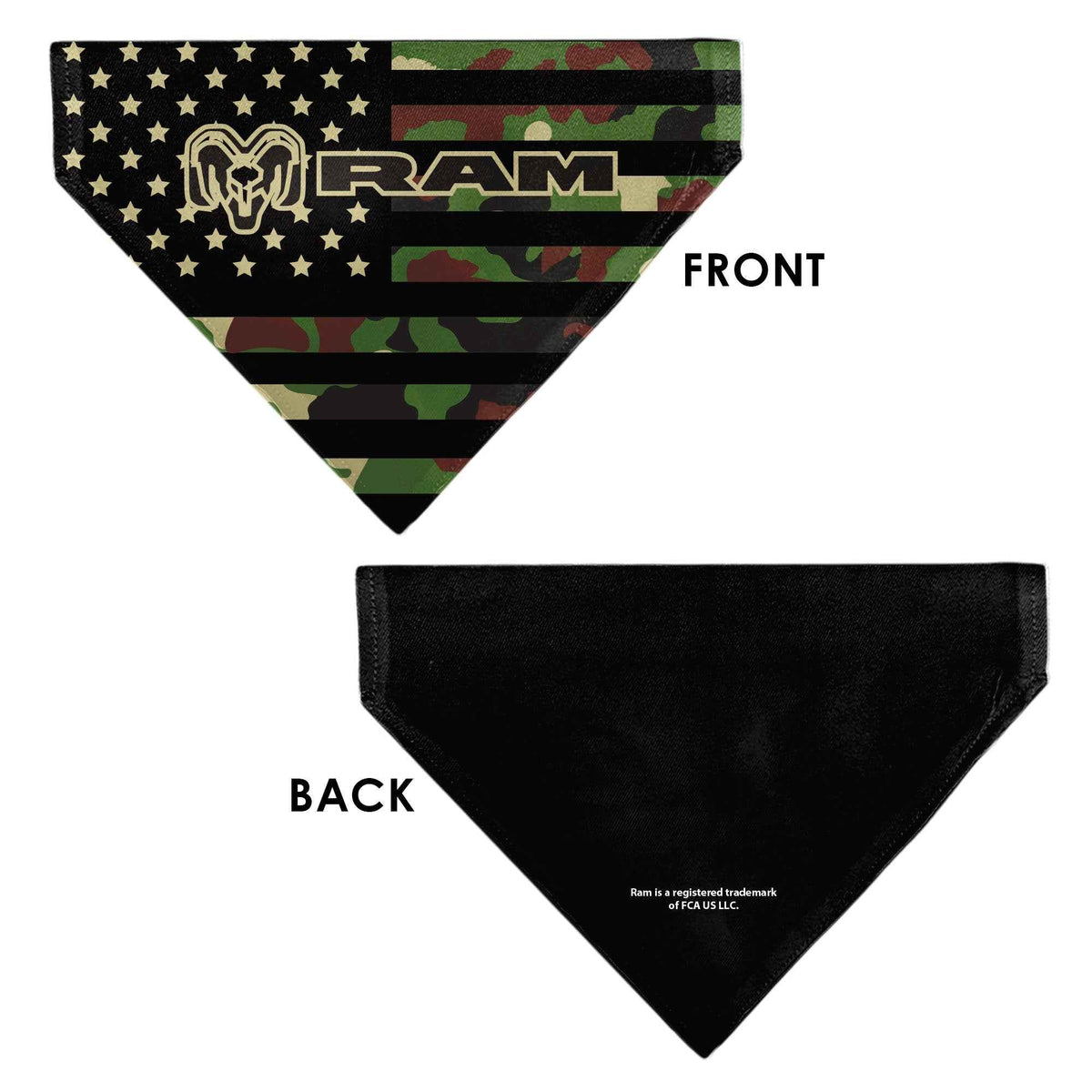 Pet Bandana - RAM Americana Stars and Stripes Black/Camo Olive