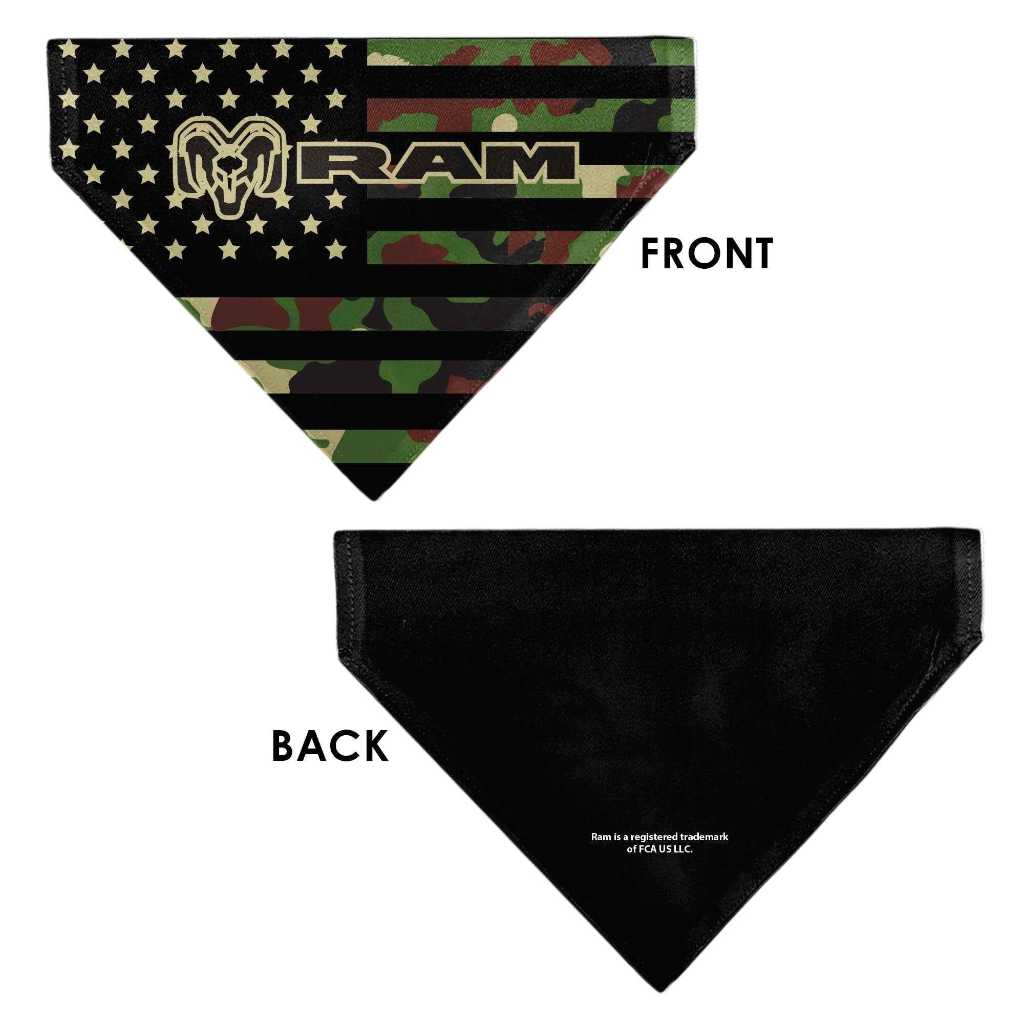 Pet Bandana - RAM Americana Stars and Stripes Black/Camo Olive
