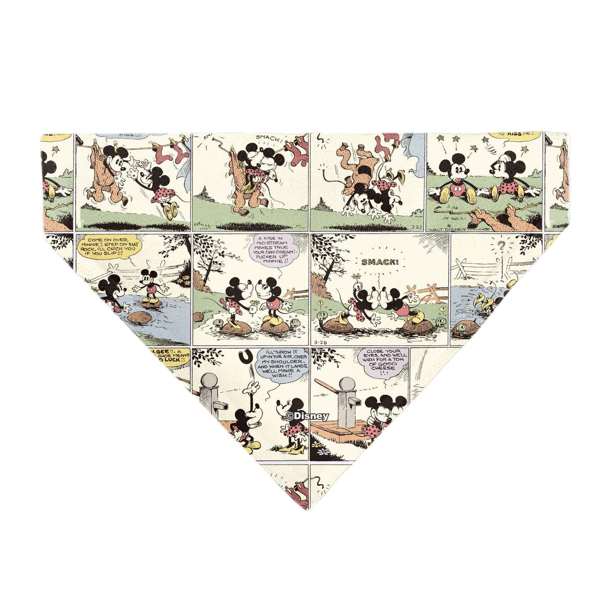Pet Bandana - Mickey and Minnie Mouse Vintage Comic Strip Scenes