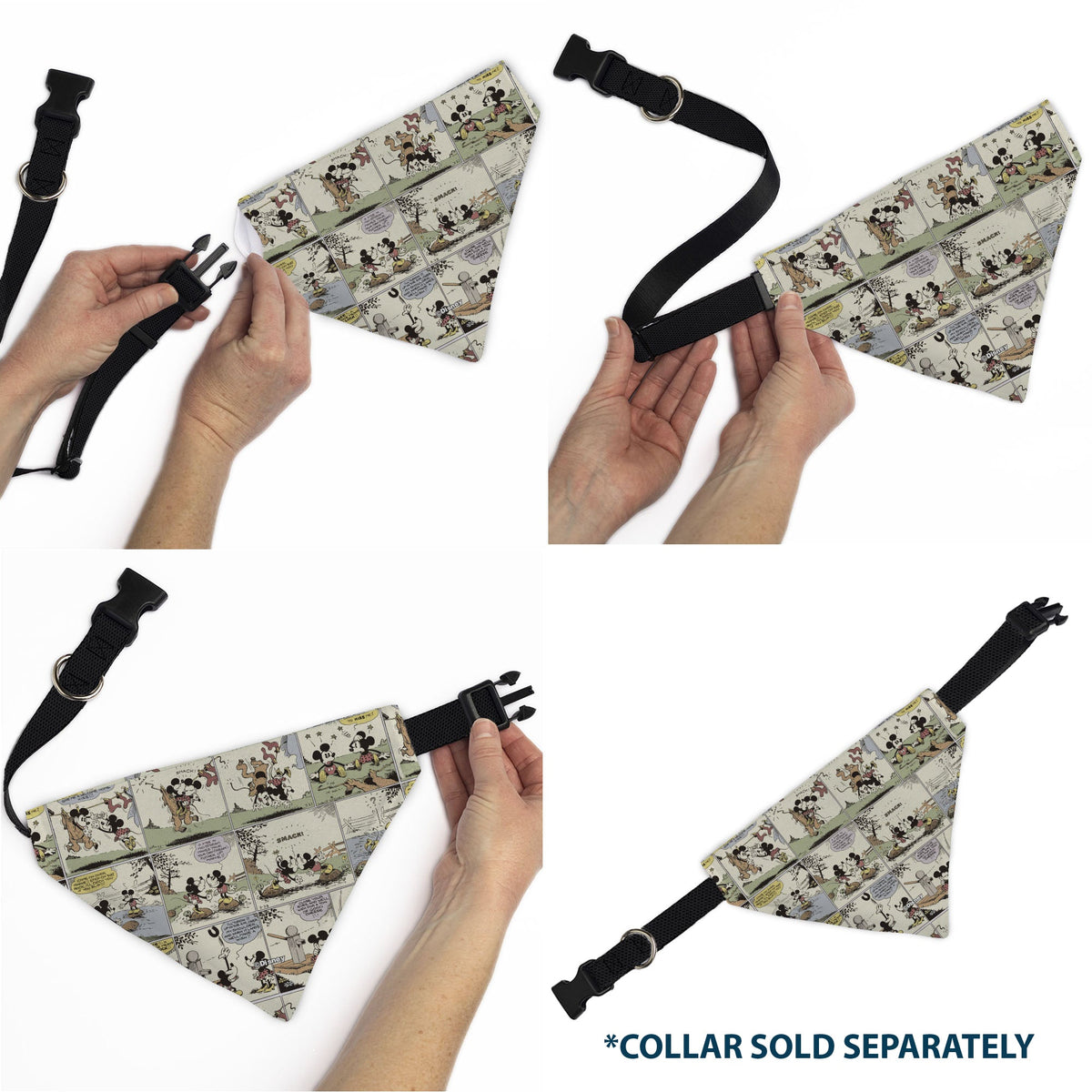 Pet Bandana - Mickey and Minnie Mouse Vintage Comic Strip Scenes | HT Animal Supply