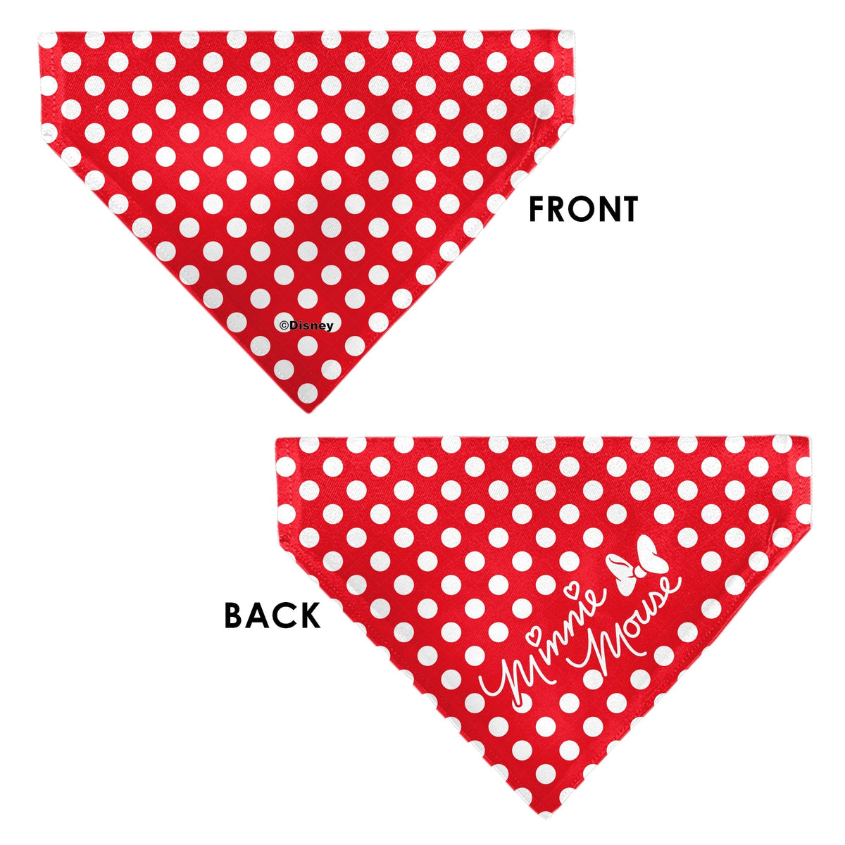 Pet Bandana - MINNIE MOUSE Autograph Script Polka Dot Red/White 