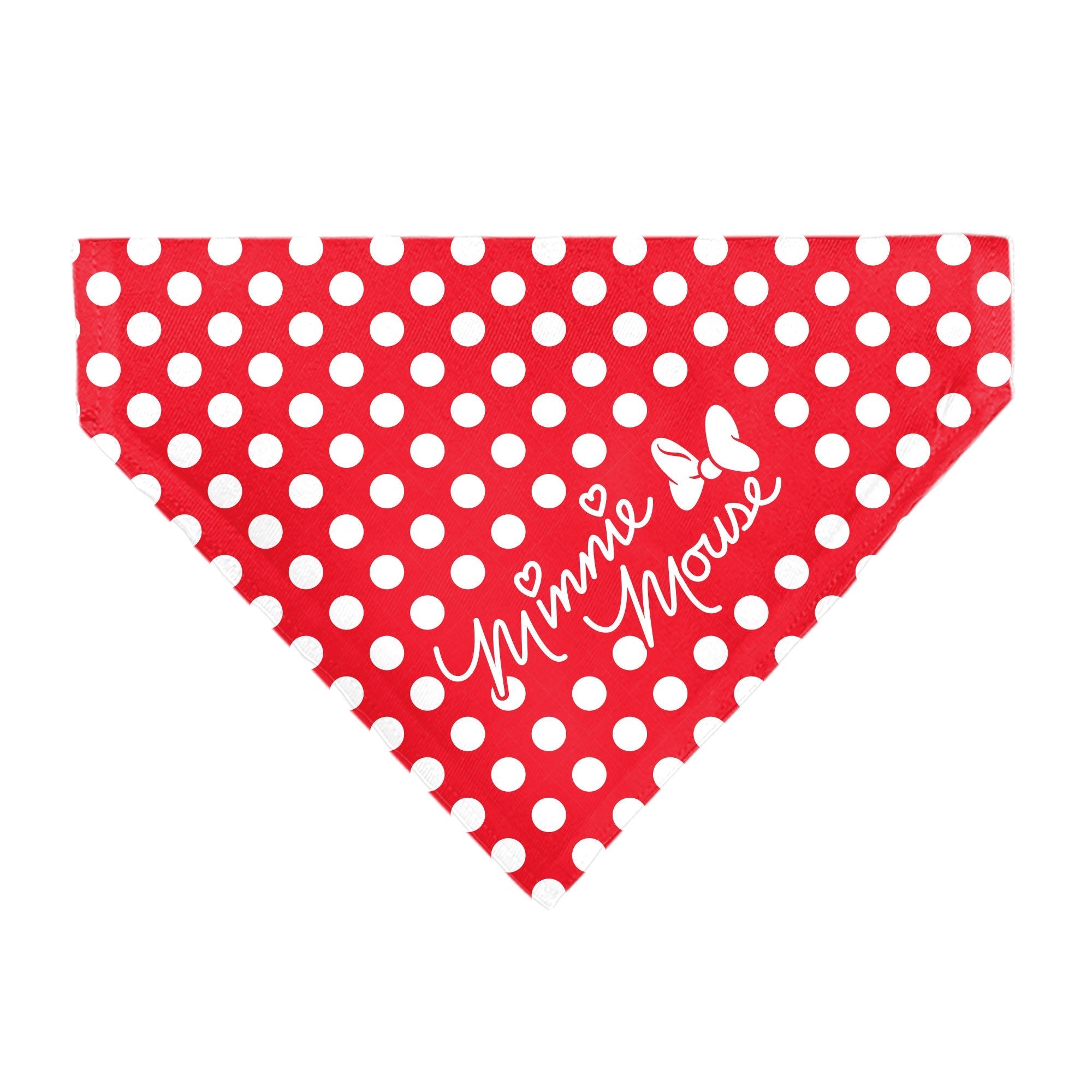 Pet Bandana - MINNIE MOUSE Autograph Script Polka Dot Red/White 