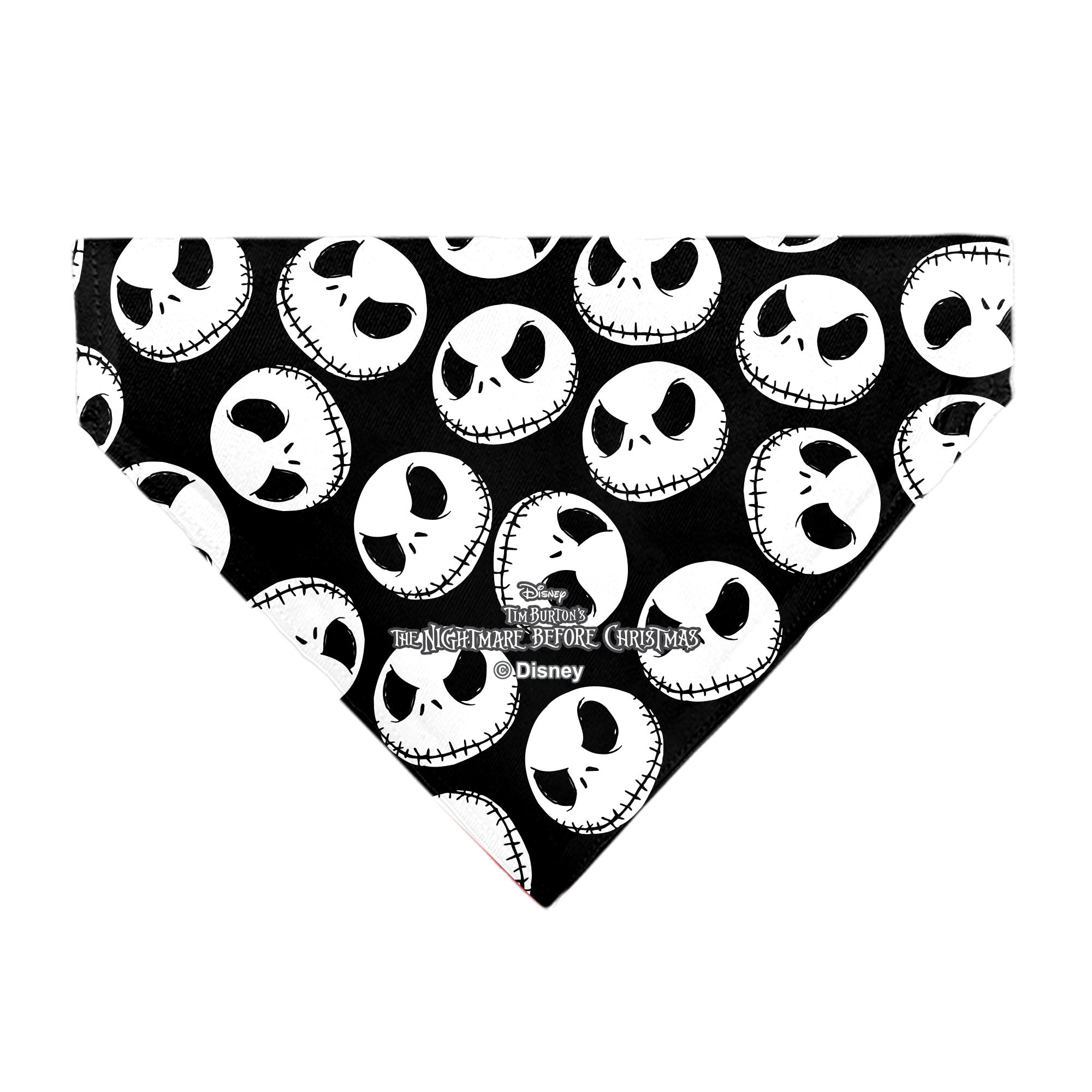 Pet Bandana - The Nightmare Before Christmas Jack Expressions Scattered Black/White 