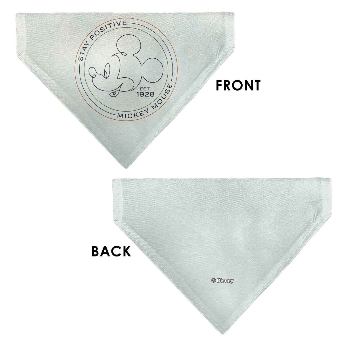 Pet Bandana - Mickey Mouse STAY POSITIVE Line White/Multi Color