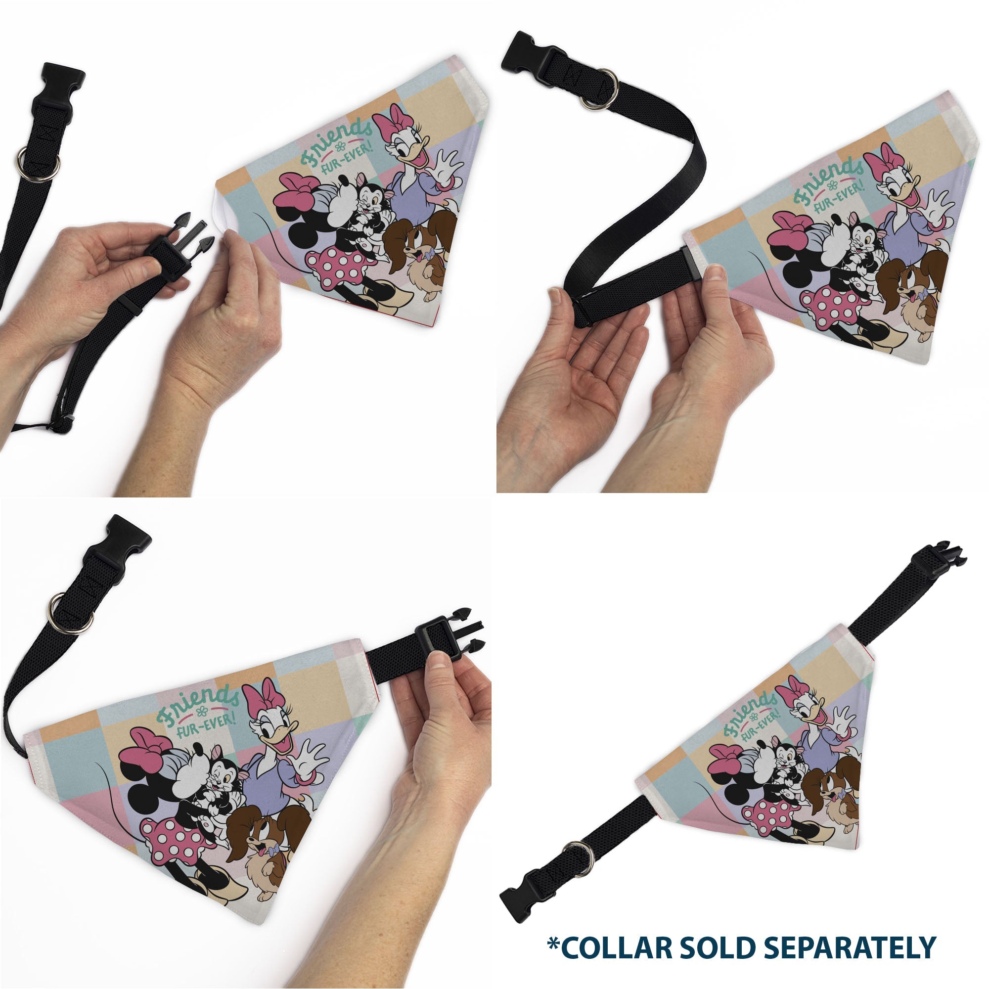 Pet Bandana - Minnie Mouse and Daisy Duck with Figaro and Fifi FRIENDS FUR-EVER Multi Color | HT Animal Supply