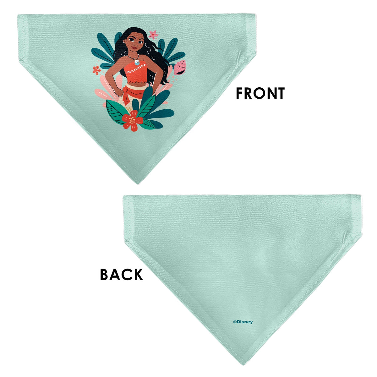 Pet Bandana - Moana Standing Pose and Plants Greens 