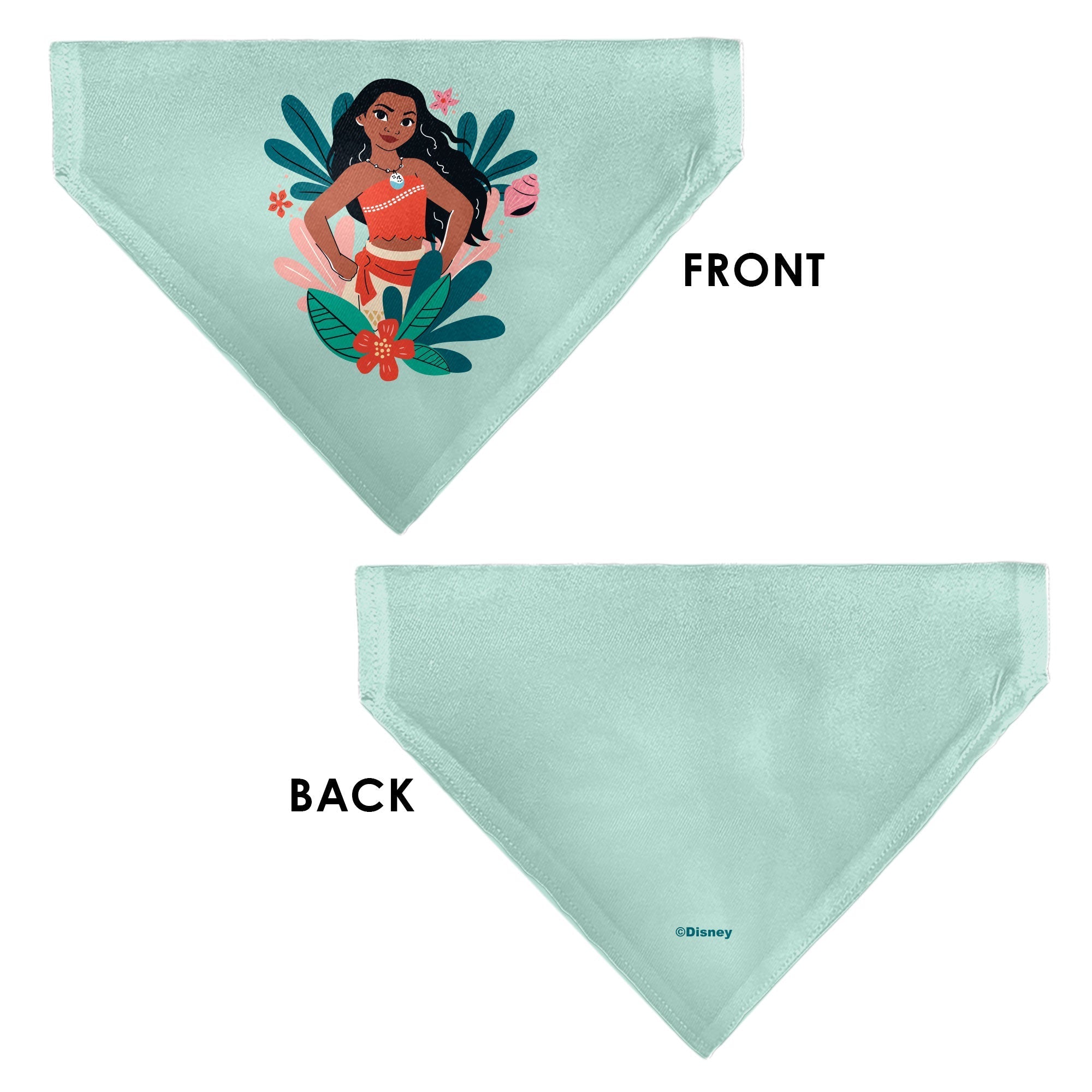 Pet Bandana - Moana Standing Pose and Plants Greens 