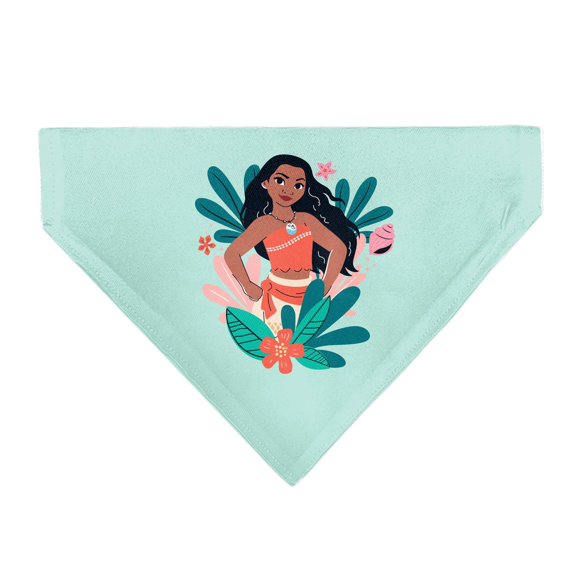 Pet Bandana - Moana Standing Pose and Plants Greens 