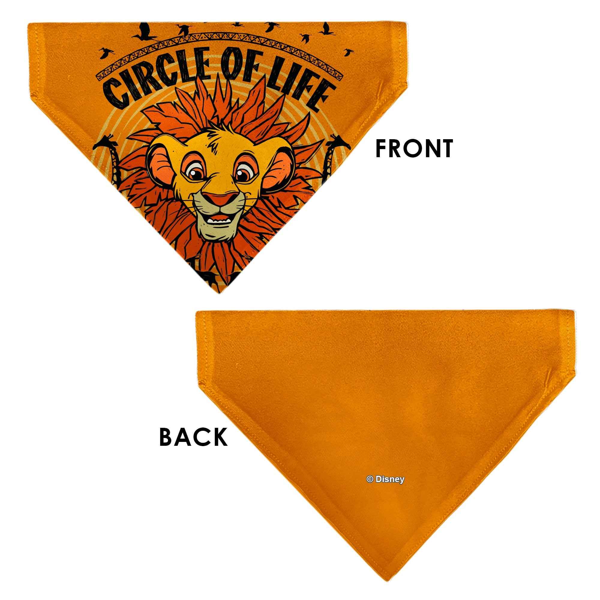 Buckle-Down The Lion King Young Simba Circle Of Life Pose Oranges/Black Over-the-Collar Dog Bandana