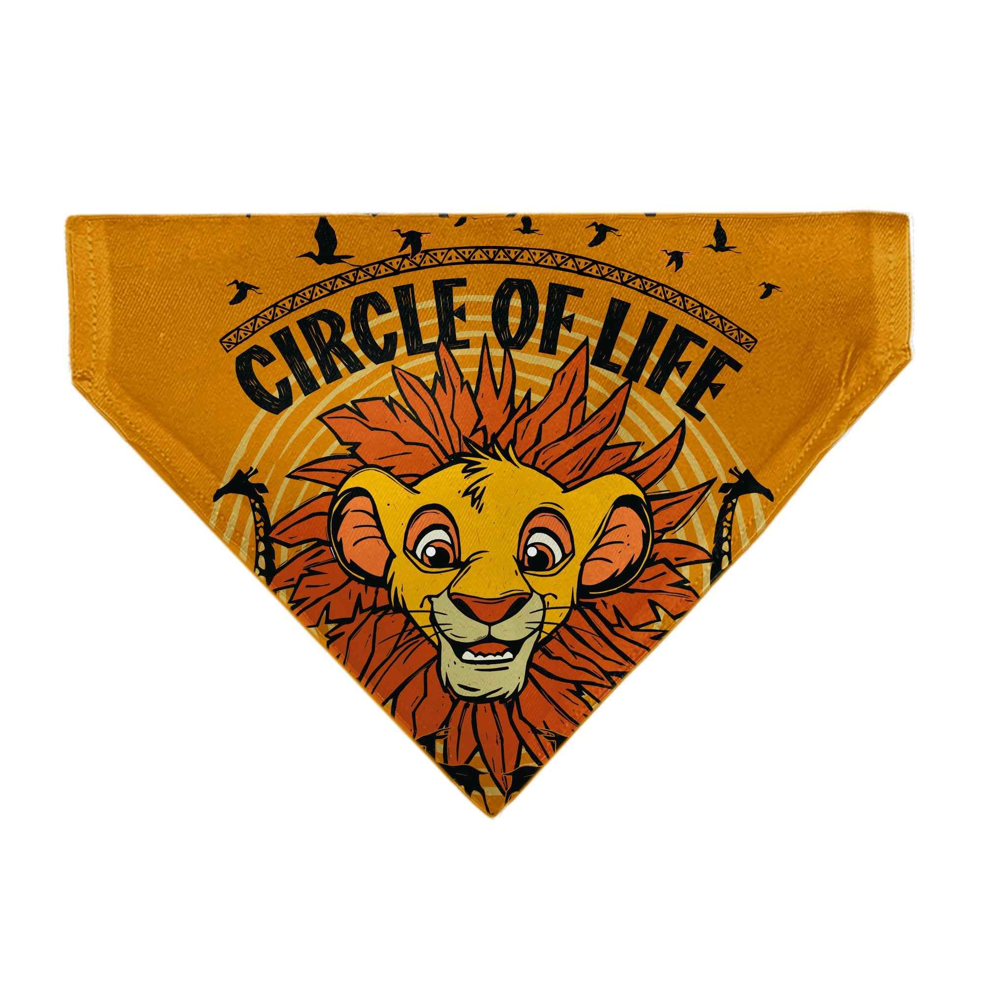 Buckle-Down The Lion King Young Simba Circle Of Life Pose Oranges/Black Over-the-Collar Dog Bandana