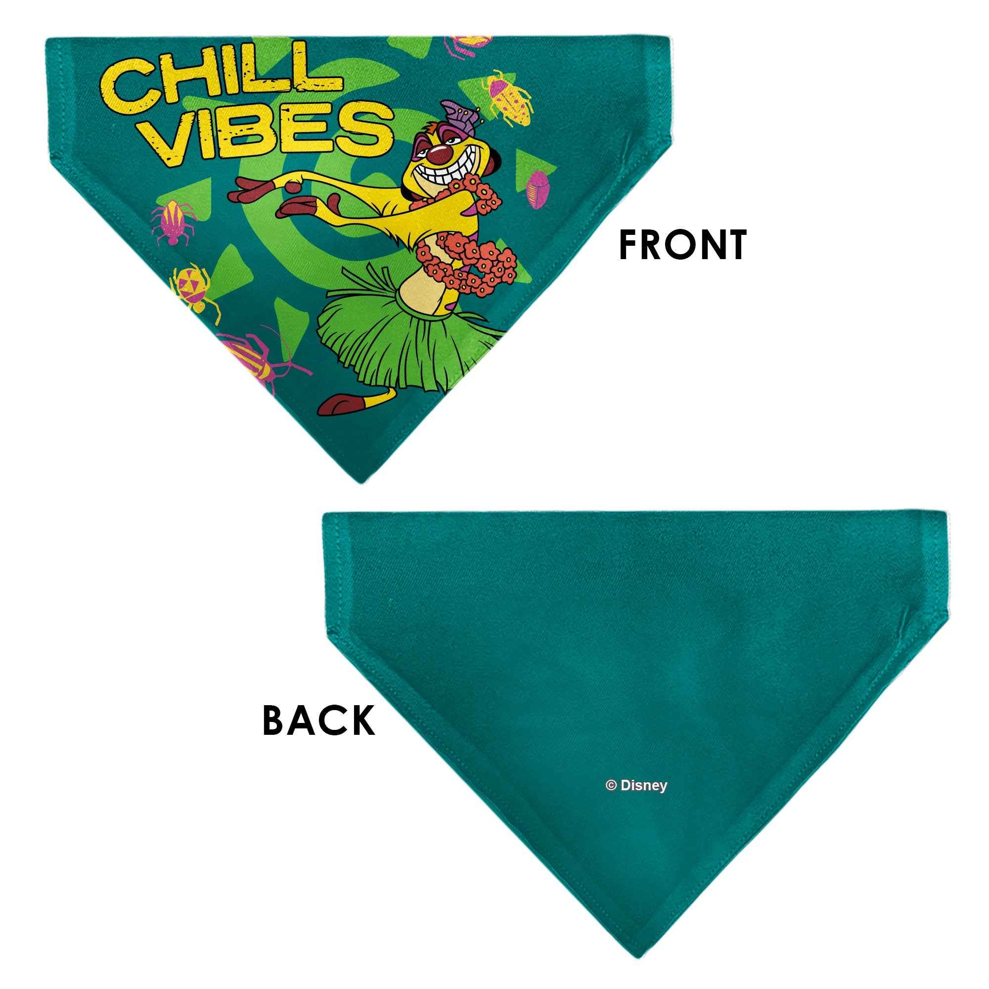 Buckle-Down The Lion King Timon Chill Vibes Hula Pose Blue/Multicolor Over-the-Collar Dog Bandana
