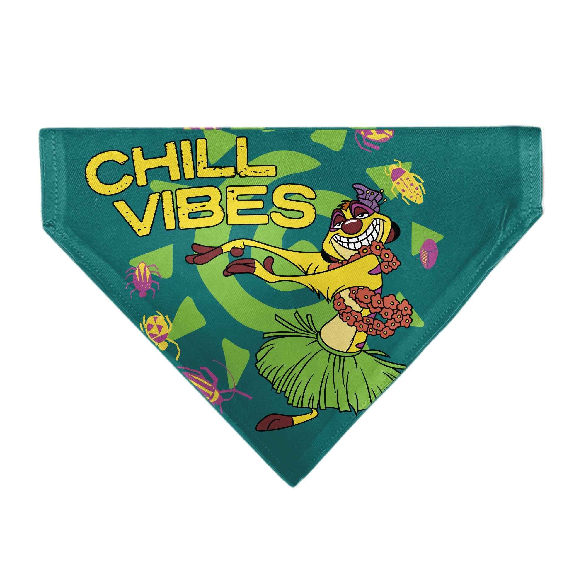 Buckle-Down The Lion King Timon Chill Vibes Hula Pose Blue/Multicolor Over-the-Collar Dog Bandana