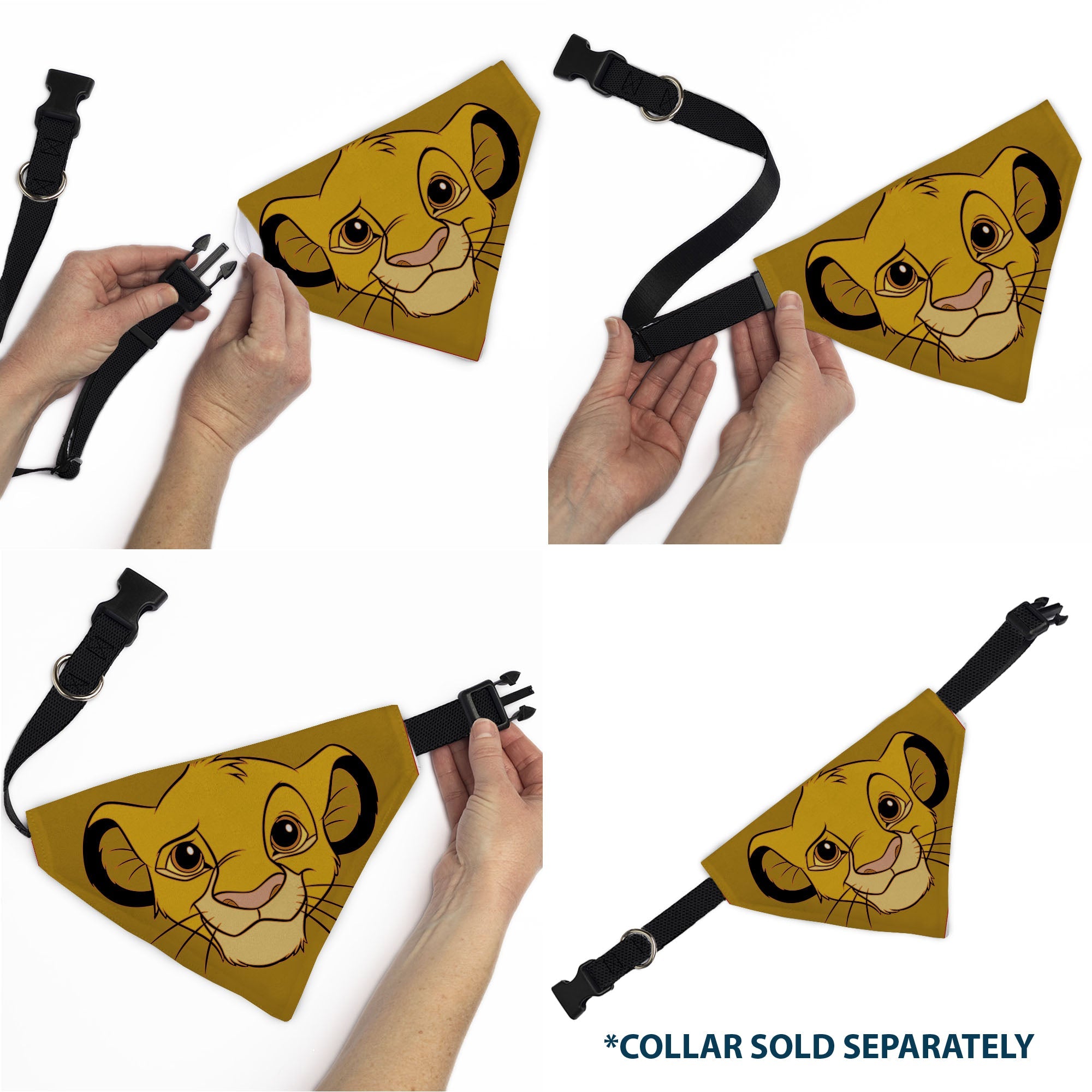 Pet Bandana - Lion King Young Simba Face Close-Up Orange | HT Animal Supply