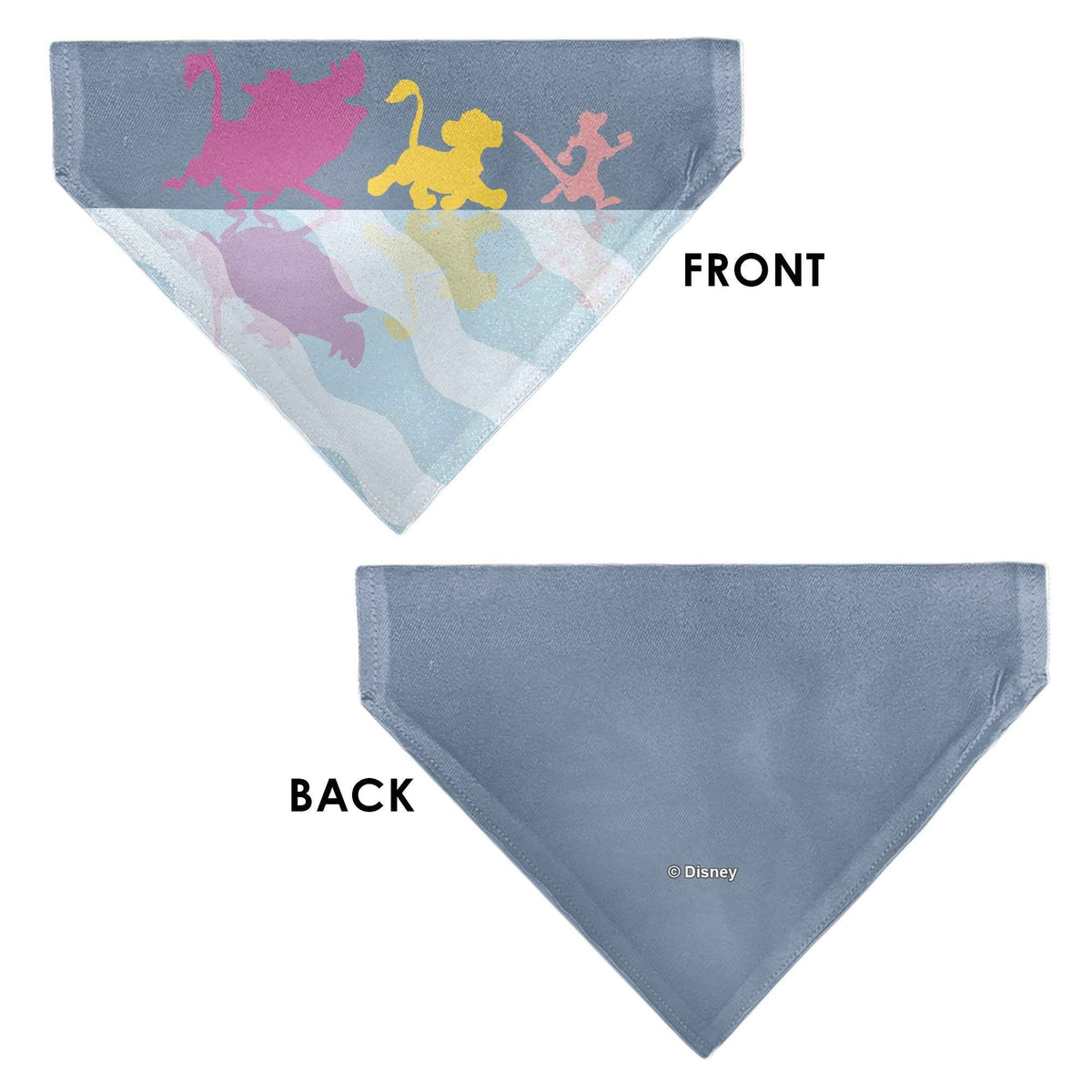 Pet Bandana - Lion King No Worries Silhouette Reflection Pose Blues/Pinks/Yellow