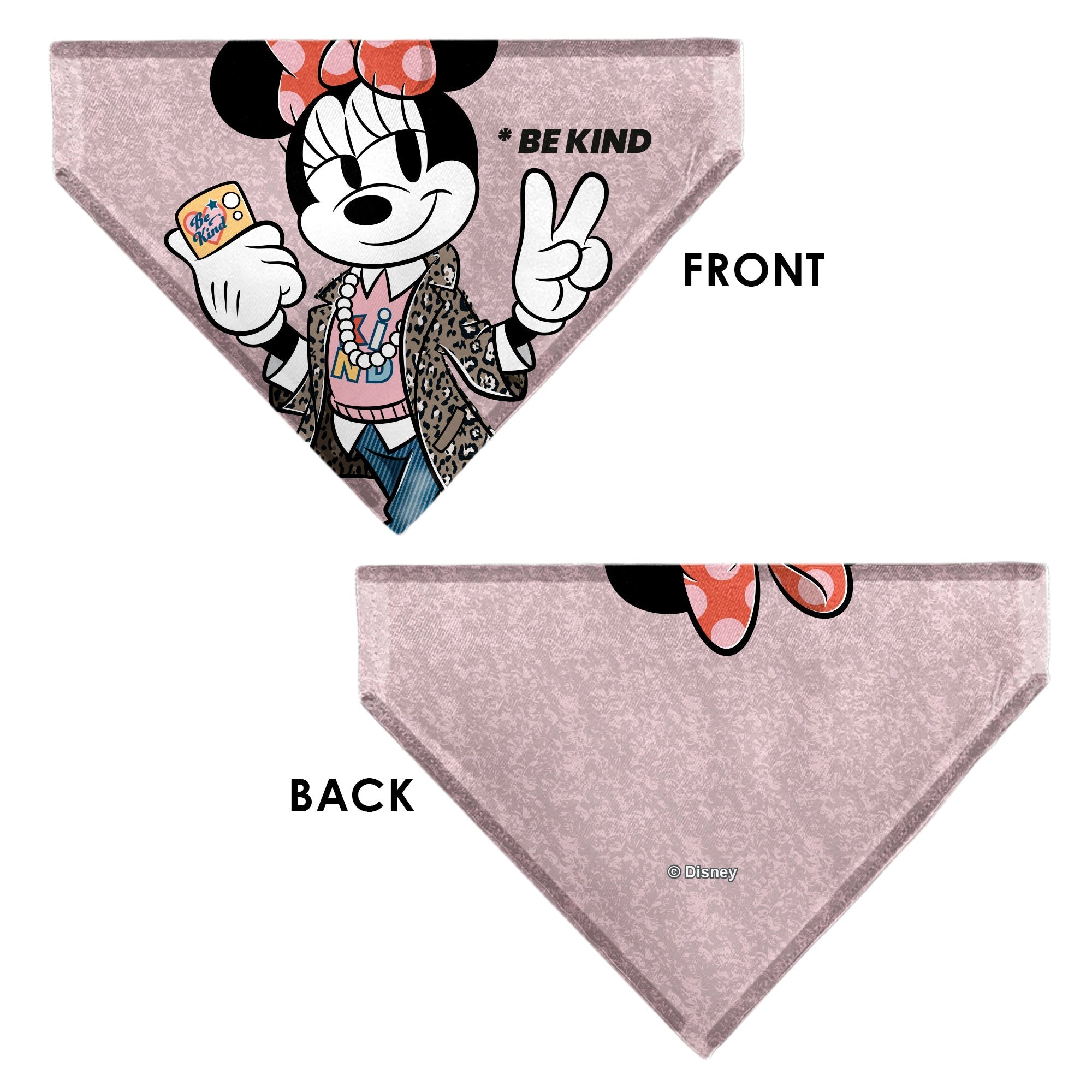 Pet Bandana - Minnie Mouse BE KIND Peace Pose Pinks 