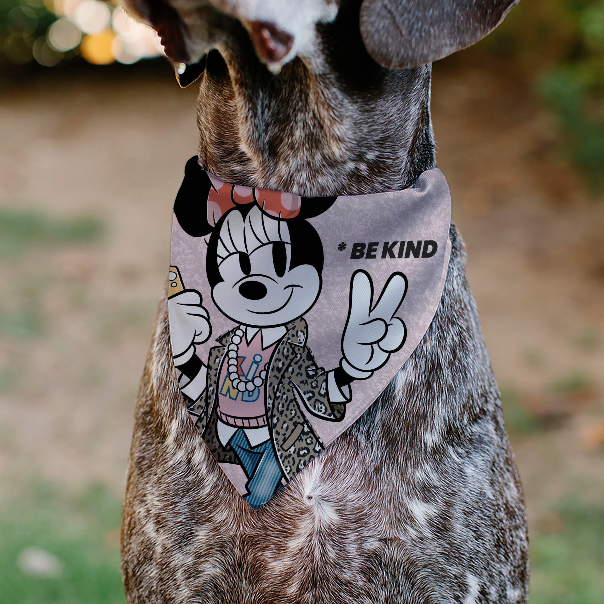 Pet Bandana - Minnie Mouse BE KIND Peace Pose Pinks 