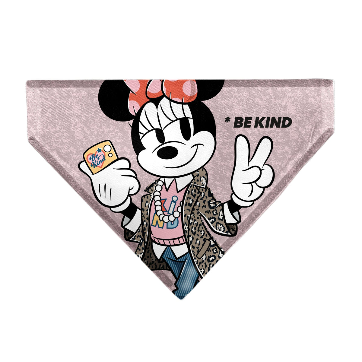 Pet Bandana - Minnie Mouse BE KIND Peace Pose Pinks 