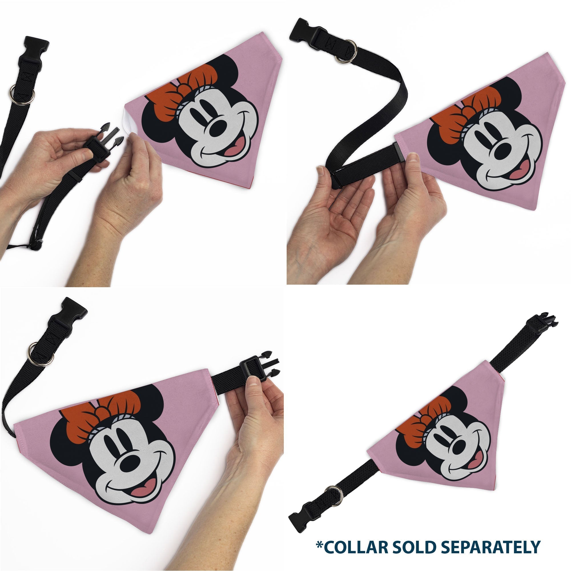 Pet Bandana - Minnie Mouse Smiling Face Close-Up Pink 