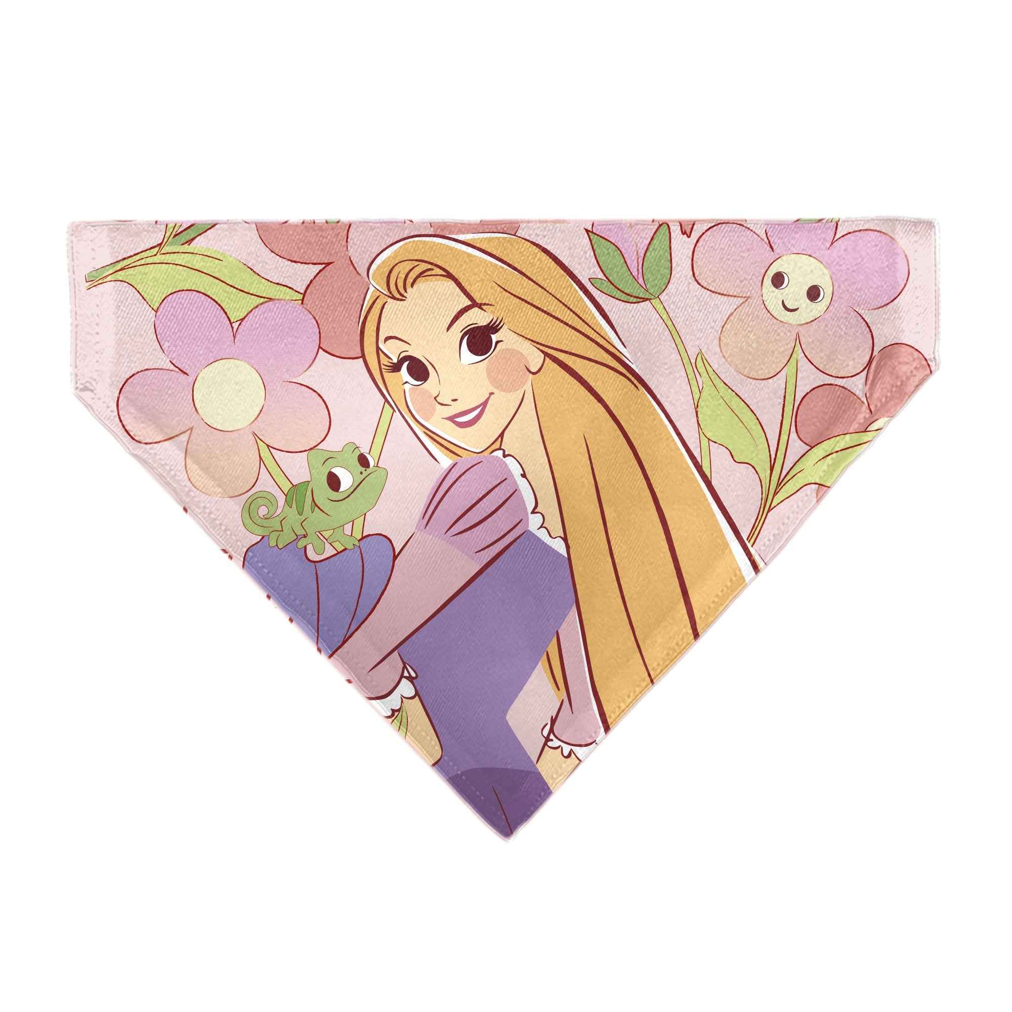 Buckle-Down Tangled Rapunzel and Pascal Flowers Pose Pinks Over-the-Collar Dog Bandana