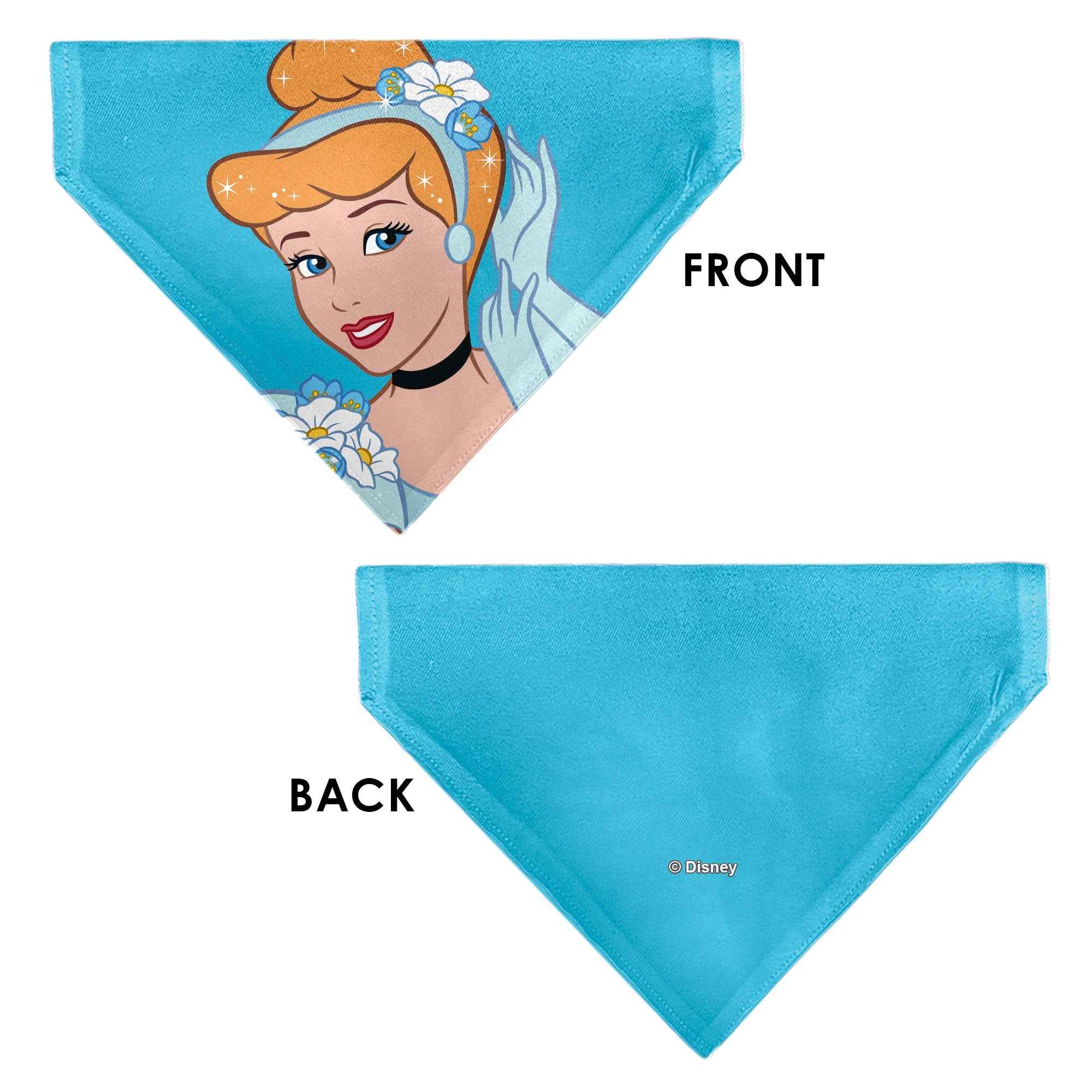 Buckle-Down Cinderella Face Pose Close-Up Blues Over-the-Collar Dog Bandana