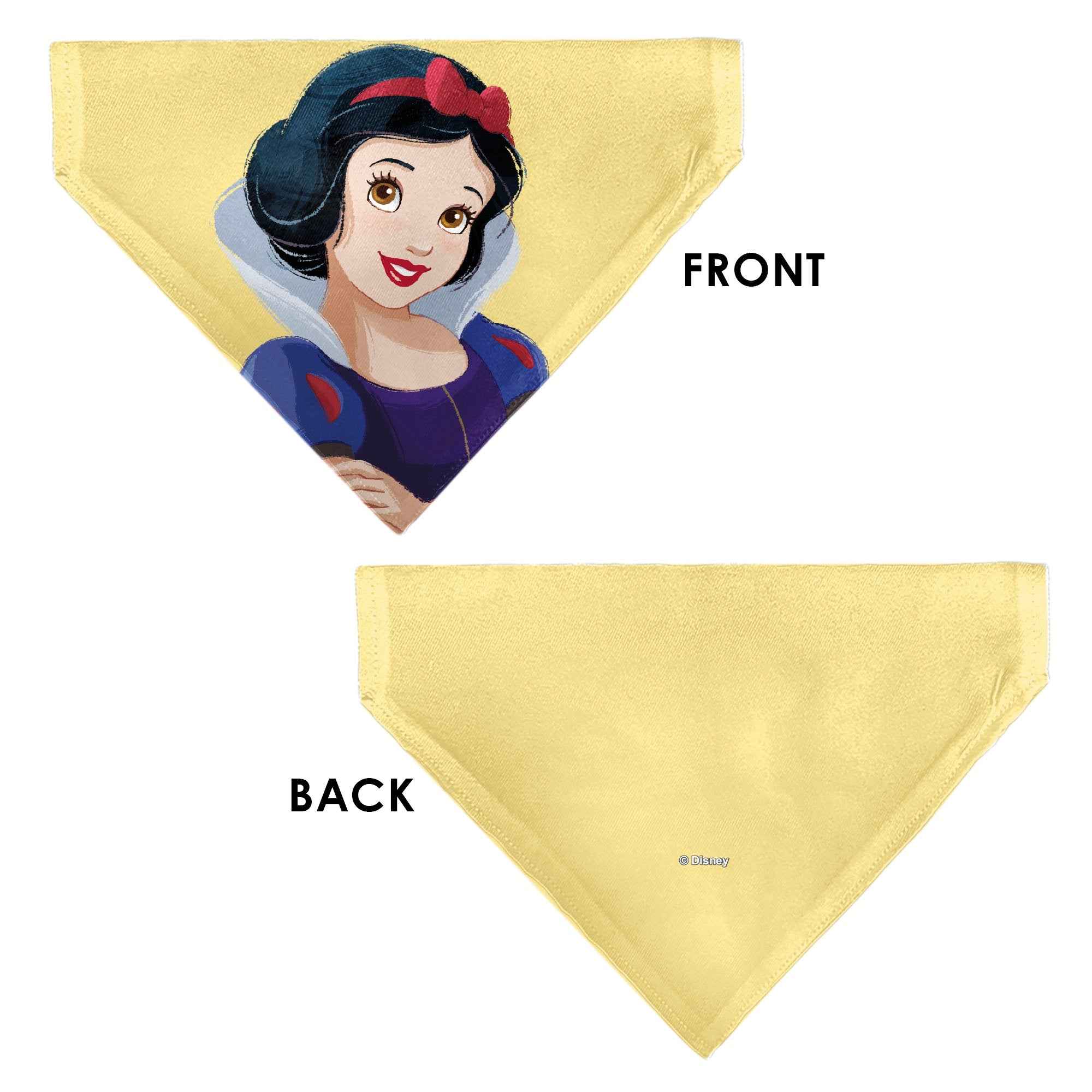 Buckle-Down Snow White Smiling Face Pose Yellow Over-the-Collar Dog Bandana