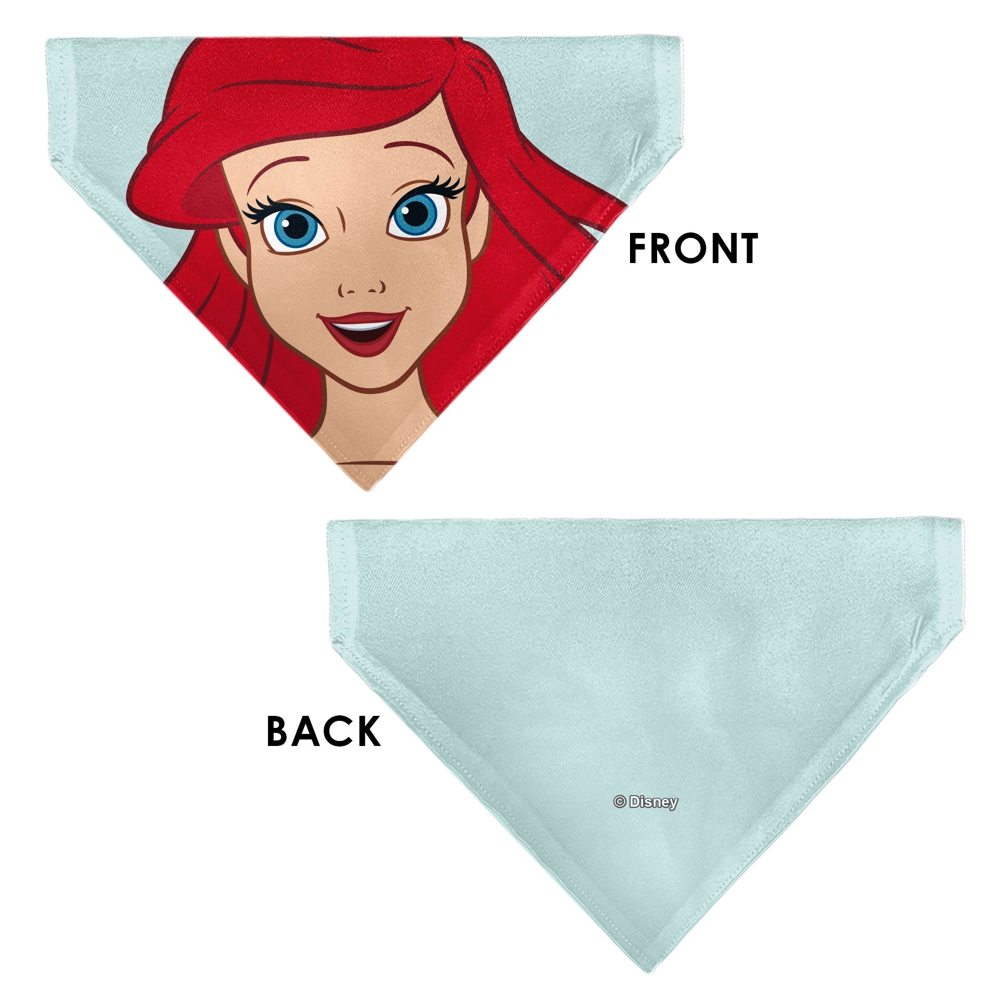 Pet Bandana - The Little Mermaid Ariel Face Close-Up Light Blue 