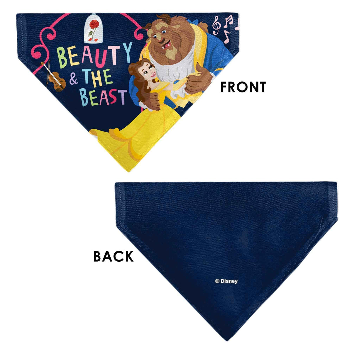 Pet Bandana - BEAUTY & THE BEAST Belle and Beast Dancing Pose Blue/Multi Color