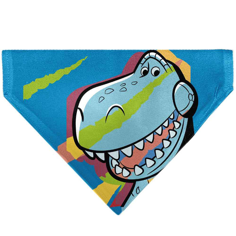 Buckle-Down Toy Story Rex Pop Art Pose Blue/Multicolor Over-the-Collar Dog Bandana