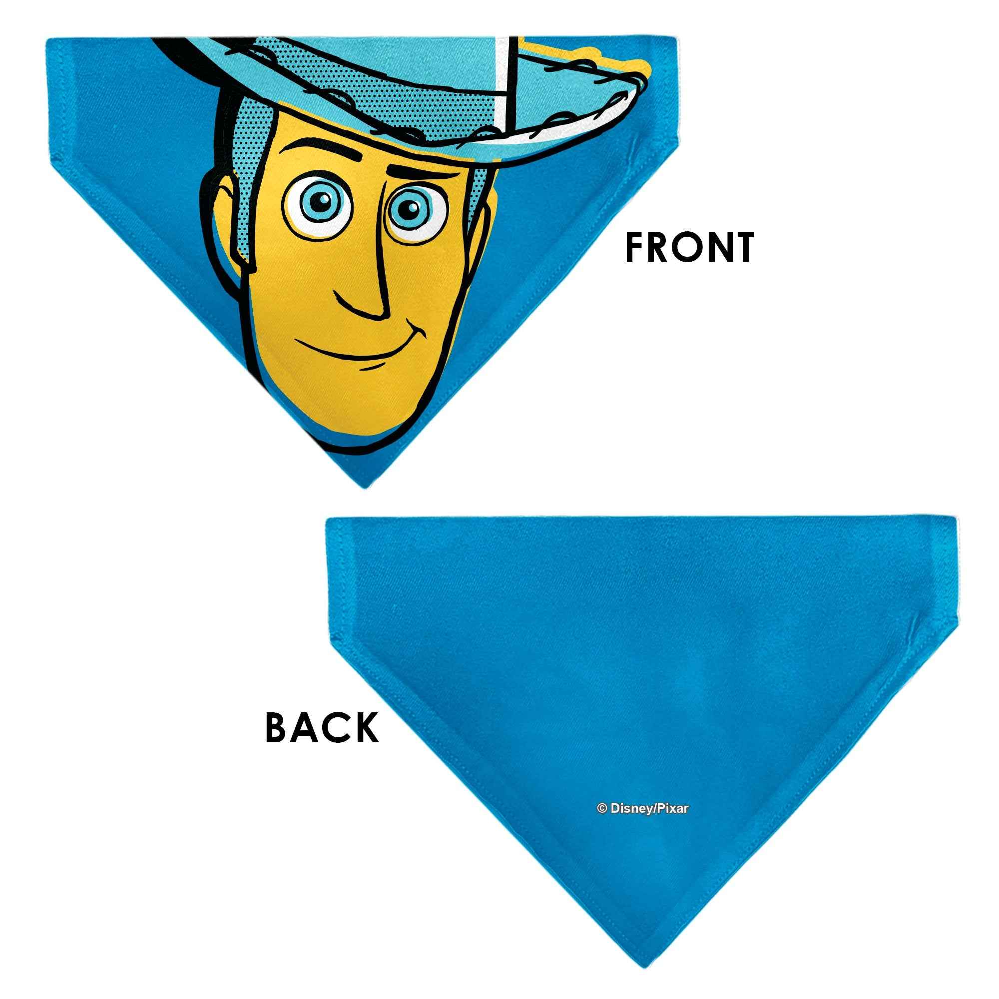 Buckle-Down Toy Story Woody Pop Art Face Close-Up Blues Over-the-Collar Dog Bandana